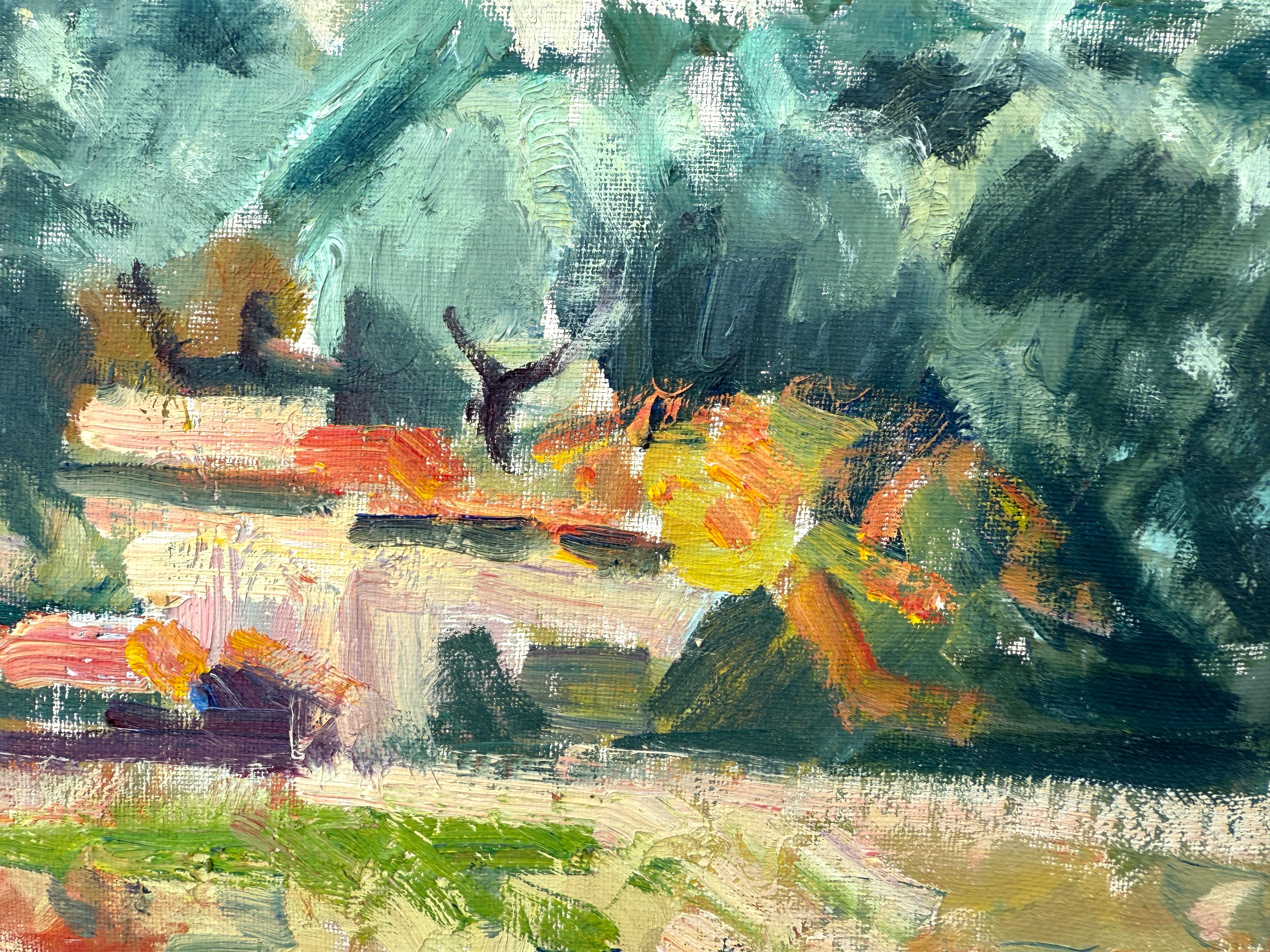 Paisaje entre olivos pintura al óleo paisaje español - Painting Impresionista de Rafael Duran Benet