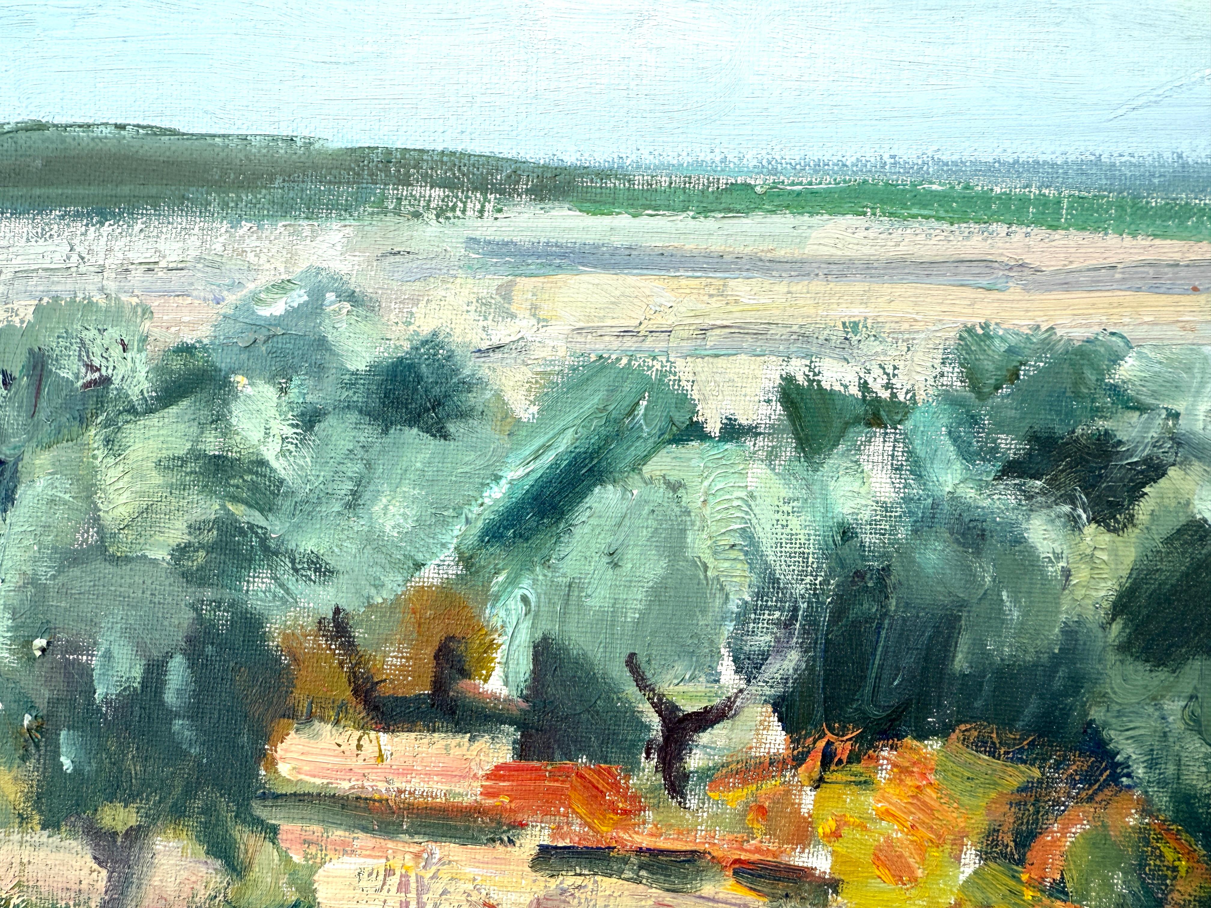 Paisaje entre olivos pintura al óleo paisaje español - Landscape Painting Gris de Rafael Duran Benet
