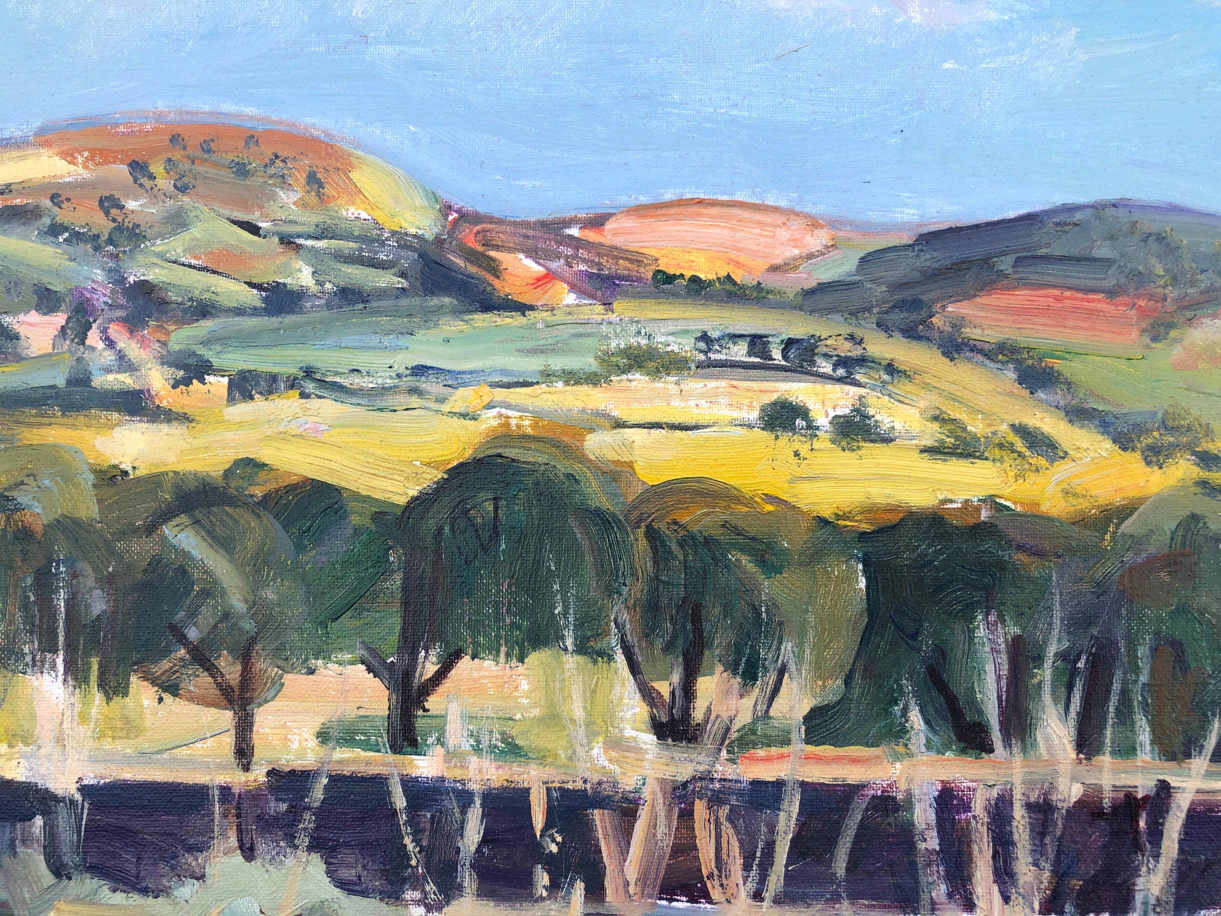 Paisaje de Sicilia Italia pintura al óleo arte europeo paisaje - Landscape Painting Gris de Rafael Duran Benet