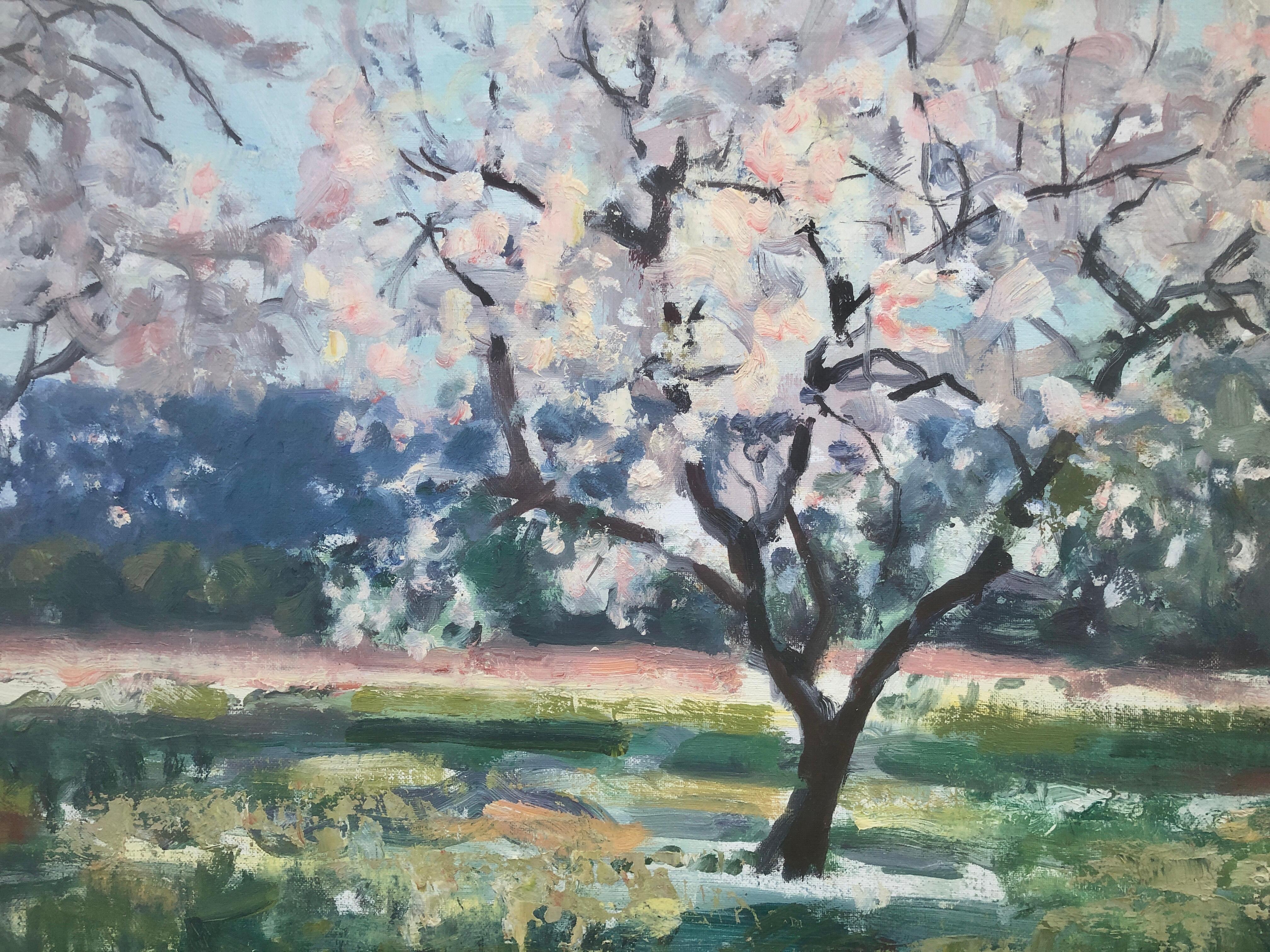 Paisaje España óleo sobre cartón pintura española 3
