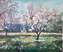 Paisaje España óleo sobre cartón pintura española