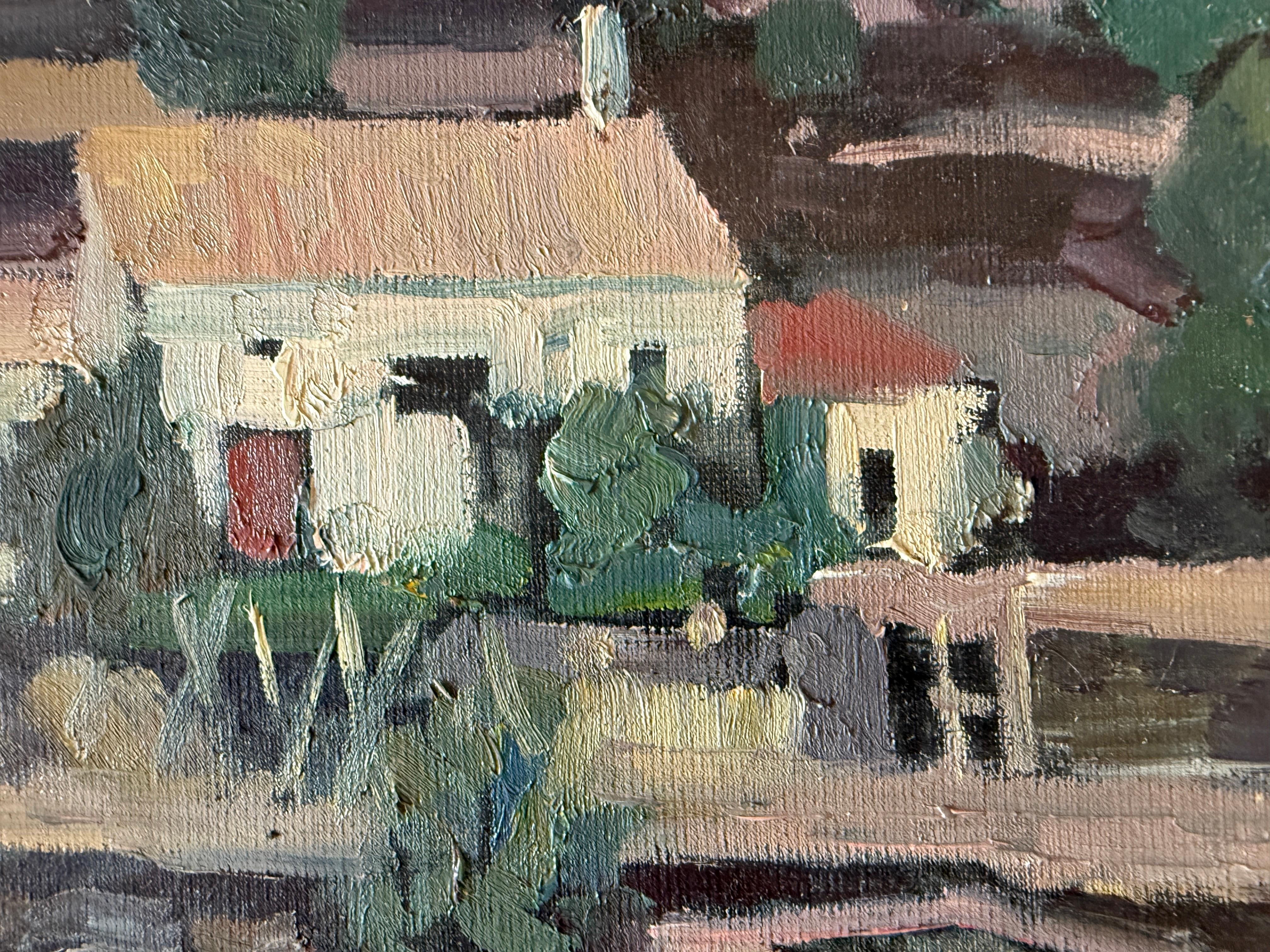 Landschaft mit Bauernhaus Ölgemälde Spanien europäische Kunst (Schwarz), Landscape Painting, von Rafael Duran Benet