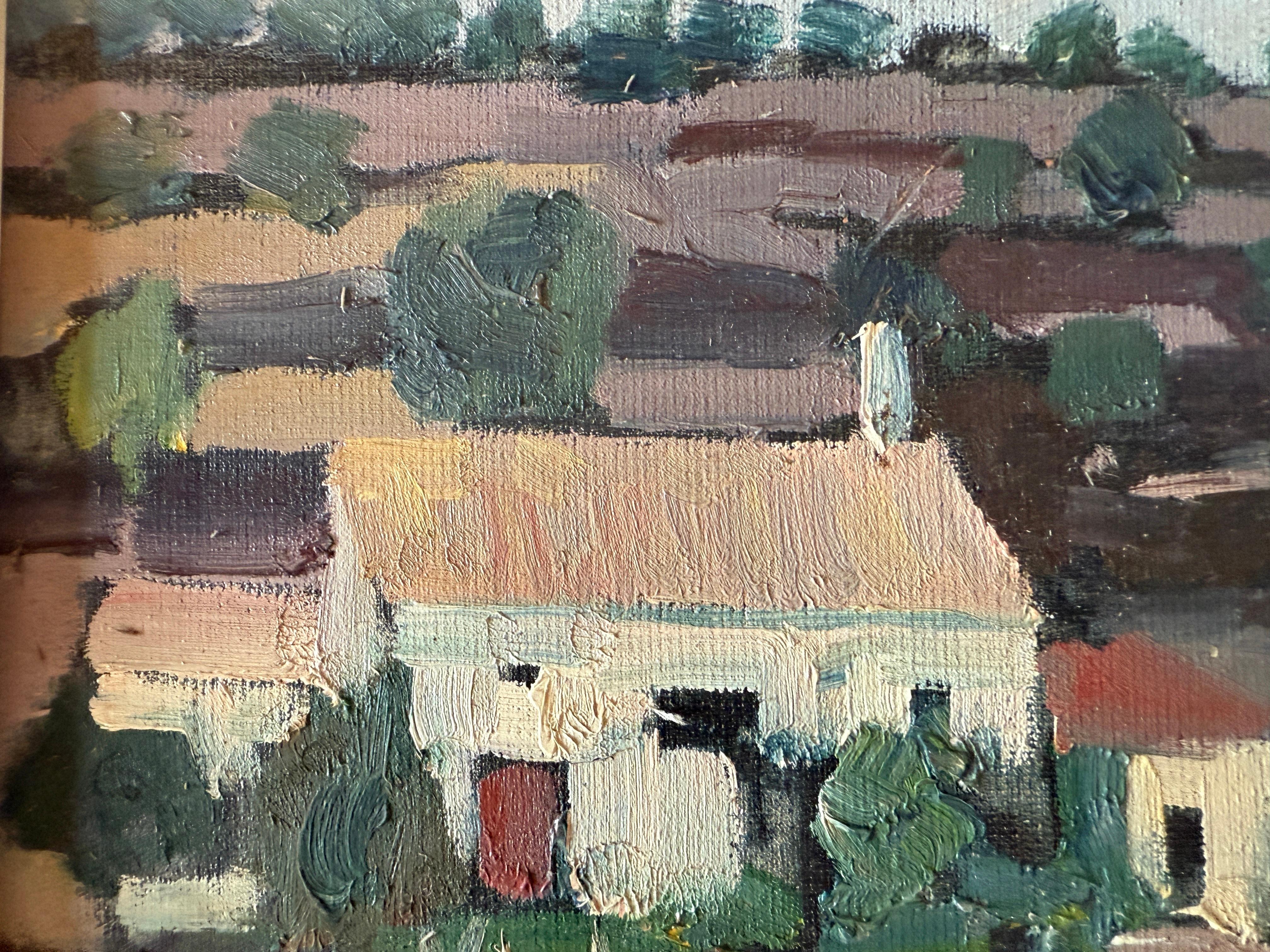 Künstler: Rafael Durán Benet (Terrassa, 1931 - Barcelona, 2015)
Titel: Landschaft mit Bauernhaus
Datum: 1973
Medium: Öl auf Leinwand auf Karton aufgezogen
Maße ohne Rahmen: 22 × 27 cm - (8,7 × 10,6 in)
Abmessungen mit Rahmen: 30 × 35 cm - (11,8 ×