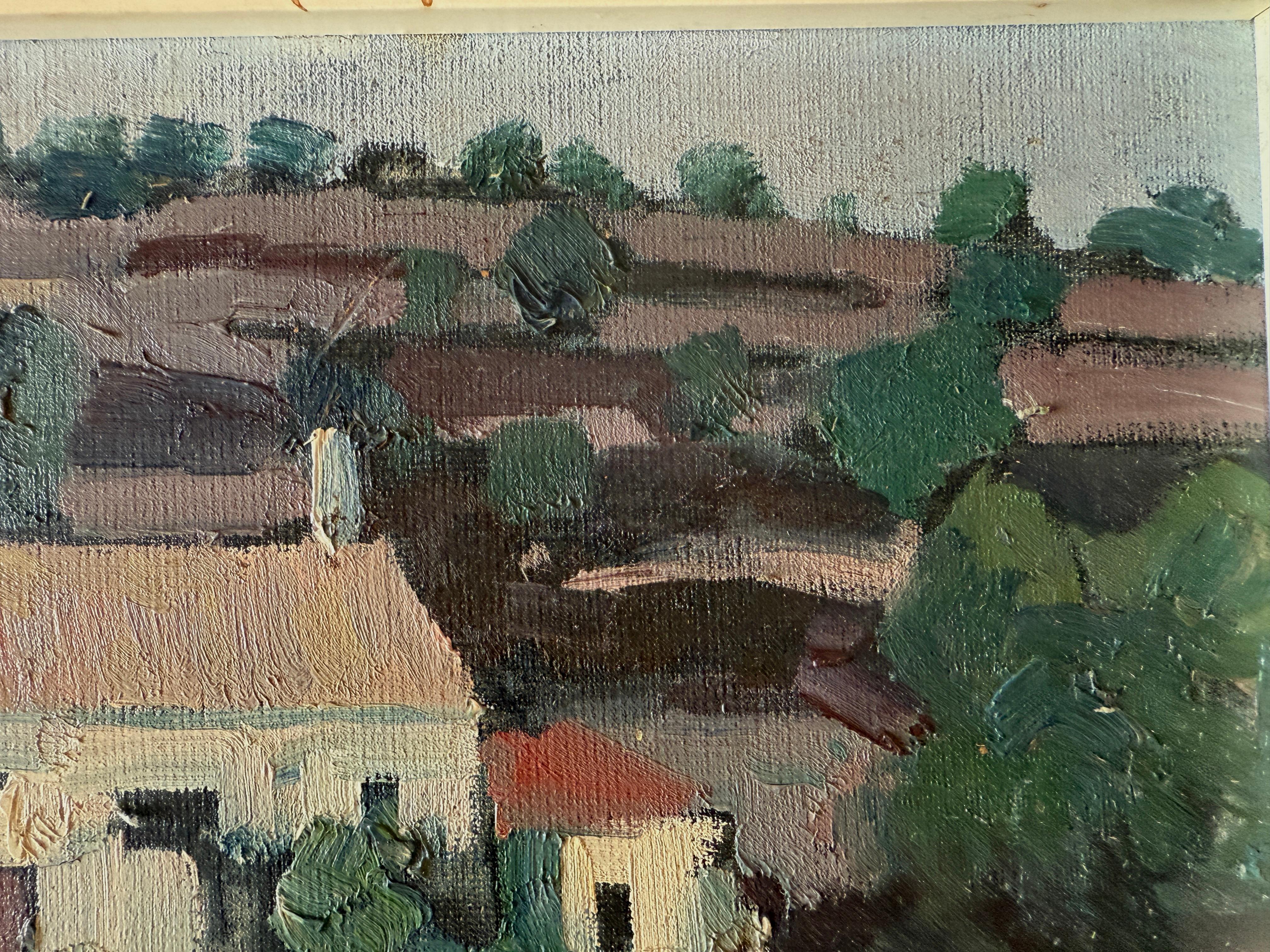 Landschaft mit Bauernhaus Ölgemälde Spanien europäische Kunst im Angebot 1