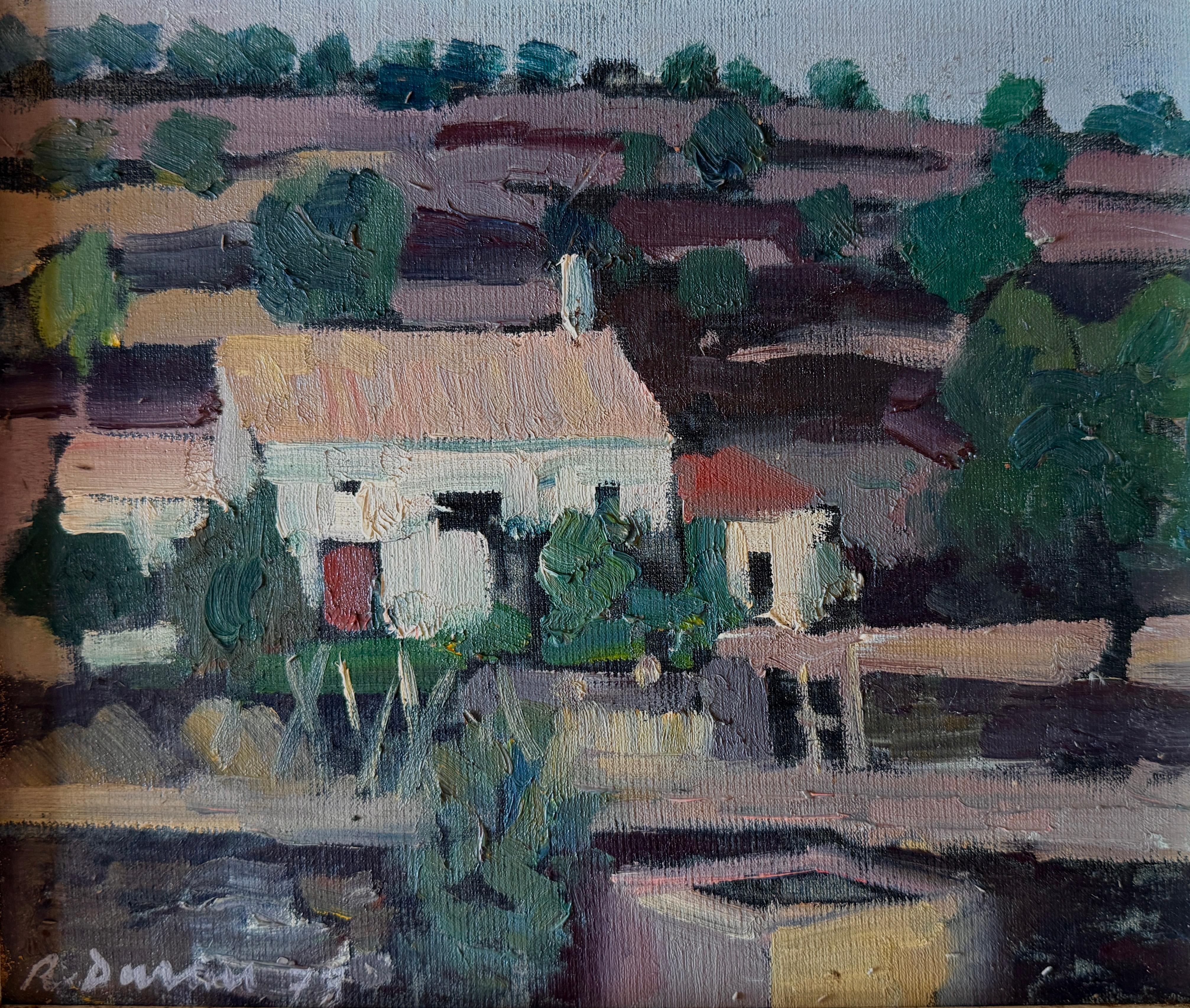 Landschaft mit Bauernhaus Ölgemälde Spanien europäische Kunst