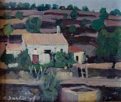 Landschaft mit Bauernhaus Ölgemälde Spanien europäische Kunst