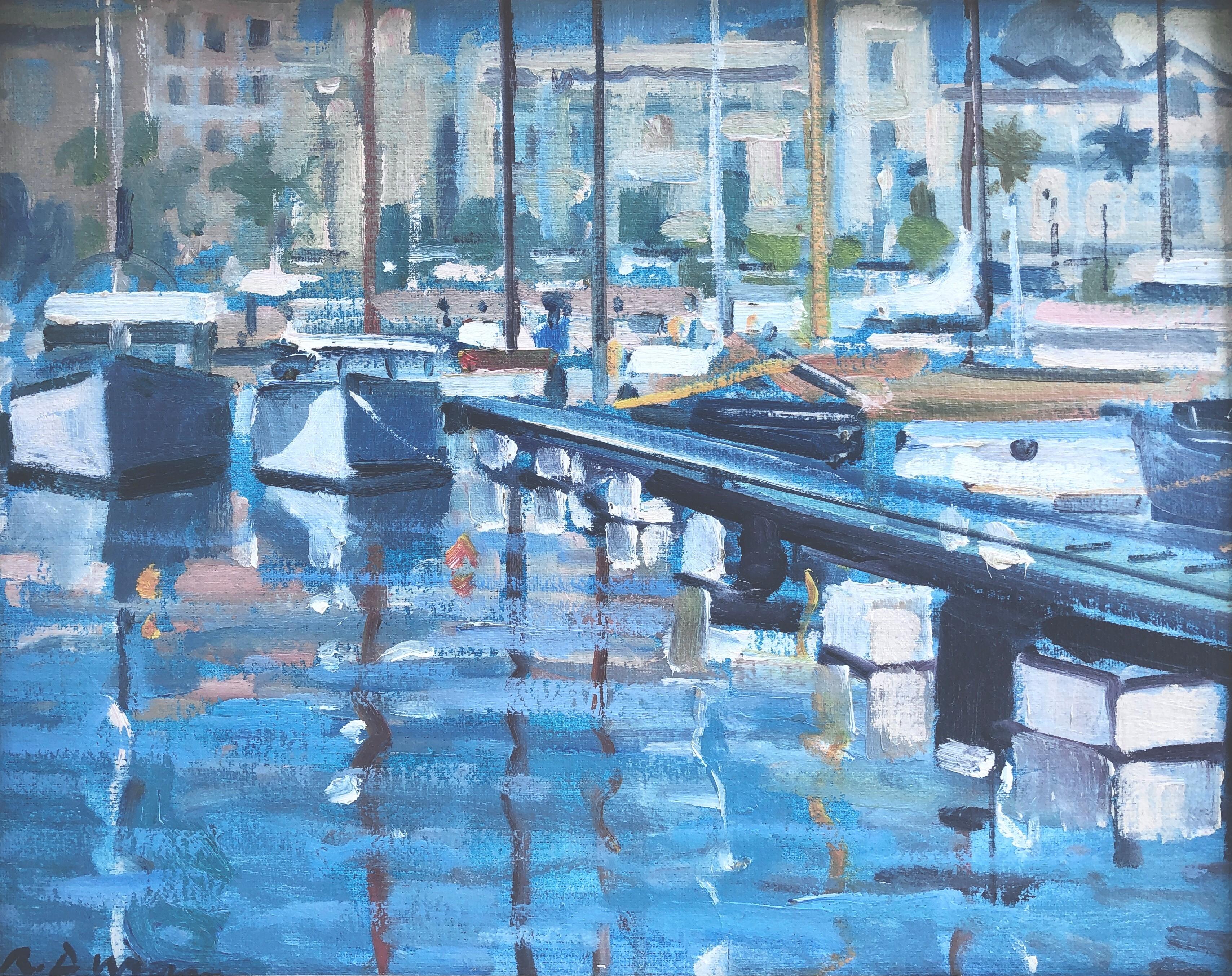 Rafael Duran Cadaques Spain acrylic on cardboard painting