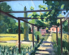 Light Through Pergolas mediterranean landscape oil painting