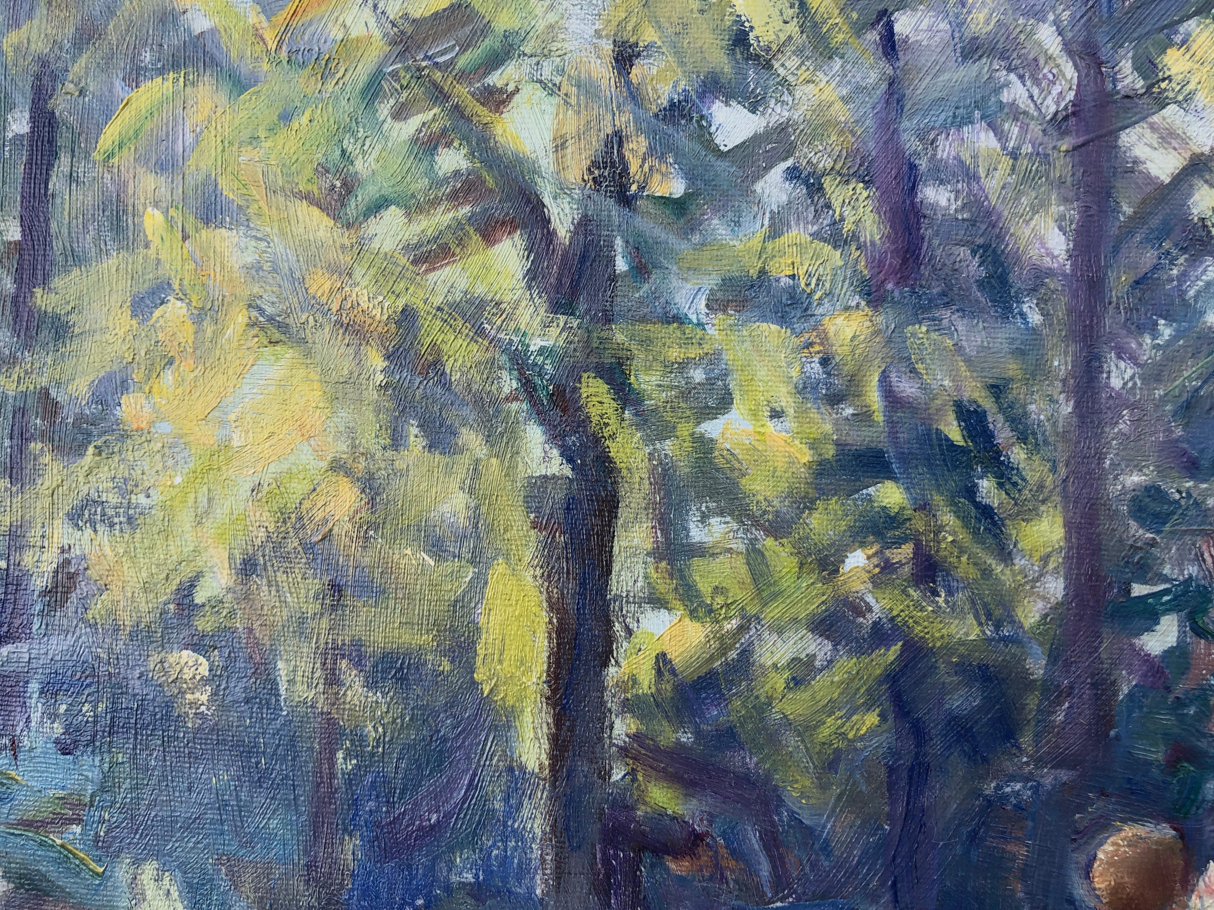 Lovers in the forest oil painting european art landscape For Sale 1