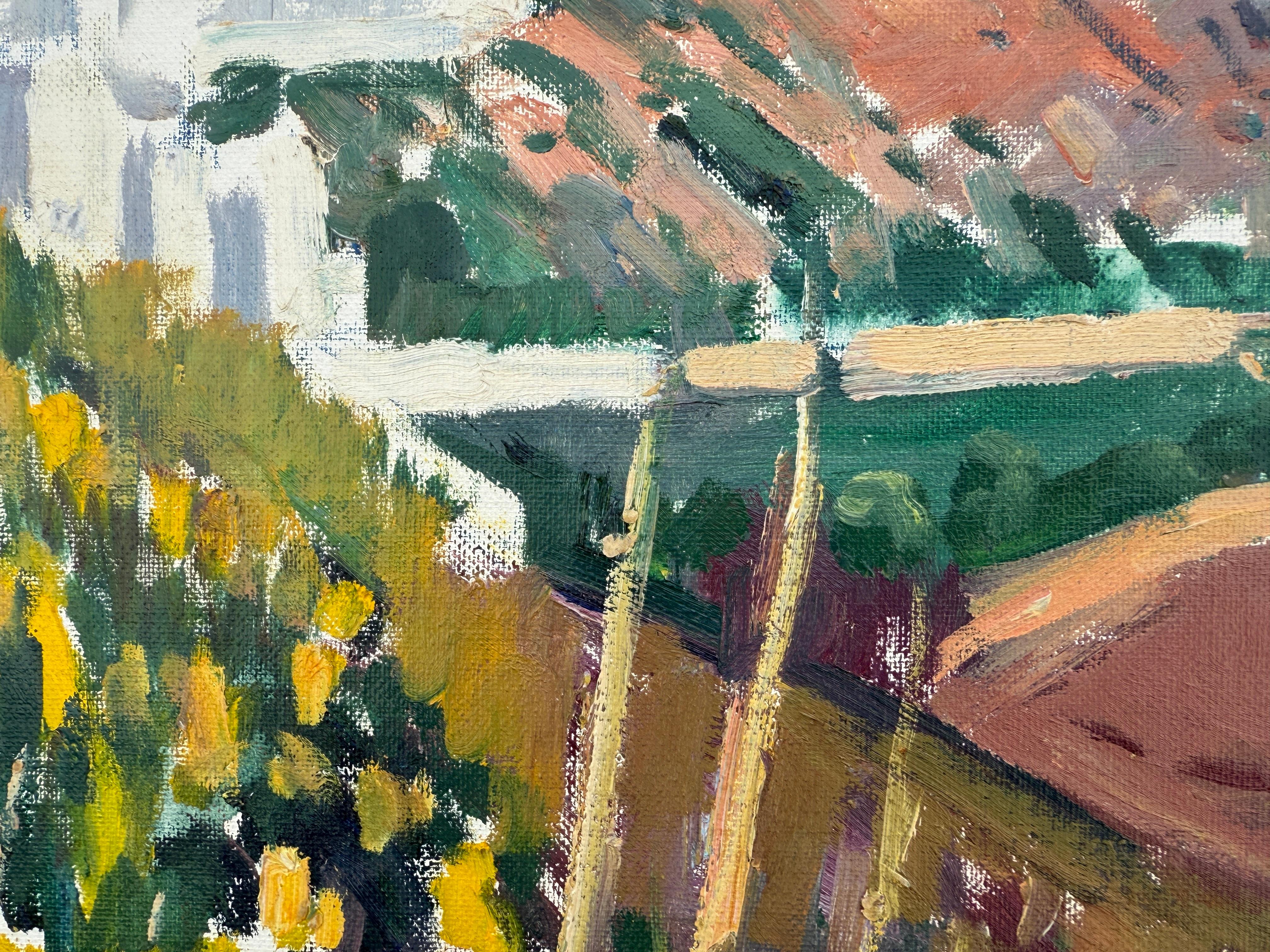 Mediterranes Dorf, Ölgemälde, spanische Landschaft (Post-Impressionismus), Painting, von Rafael Duran Benet