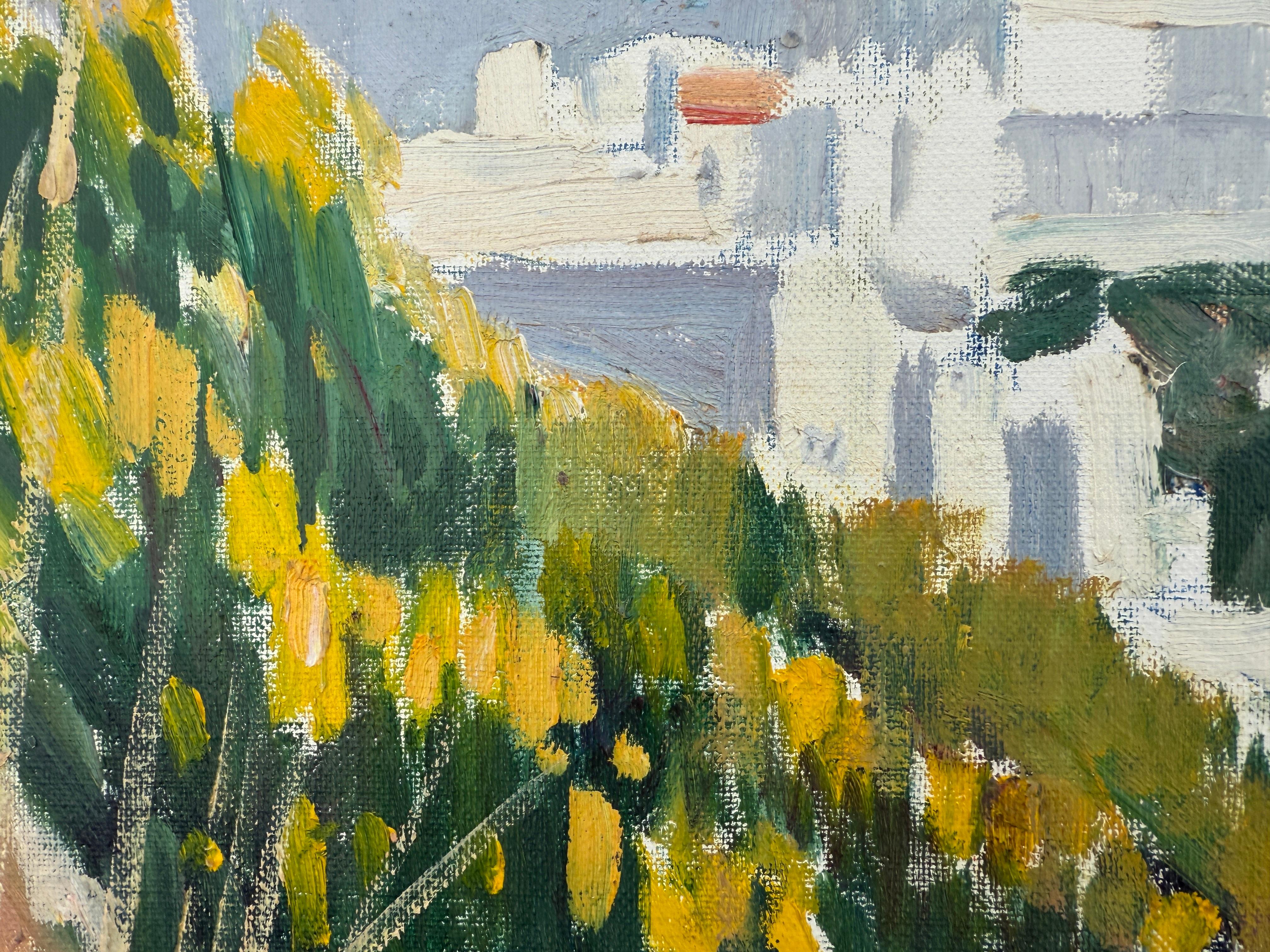 Titel: Mediterranes Dorf

Künstler: Rafael Duran Benet (1931-2015)

Medium: Öl auf Leinwand, Karton

Abmessungen: 33 x 41 cm

Unterstützung: Leinwandtafel von Ceila (Vallirana, Barcelona)

Unterschrieben: Ja, rechte untere Ecke (