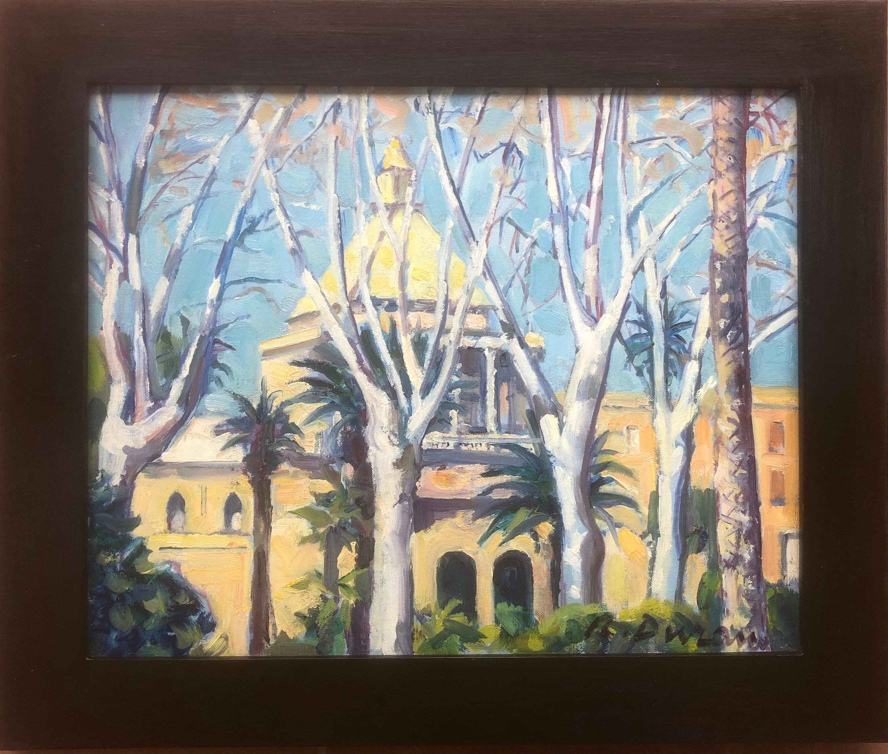 Palermo, Sicile, Italie, peinture à l'huile de paysages méditerranéens - Painting de Rafael Duran Benet