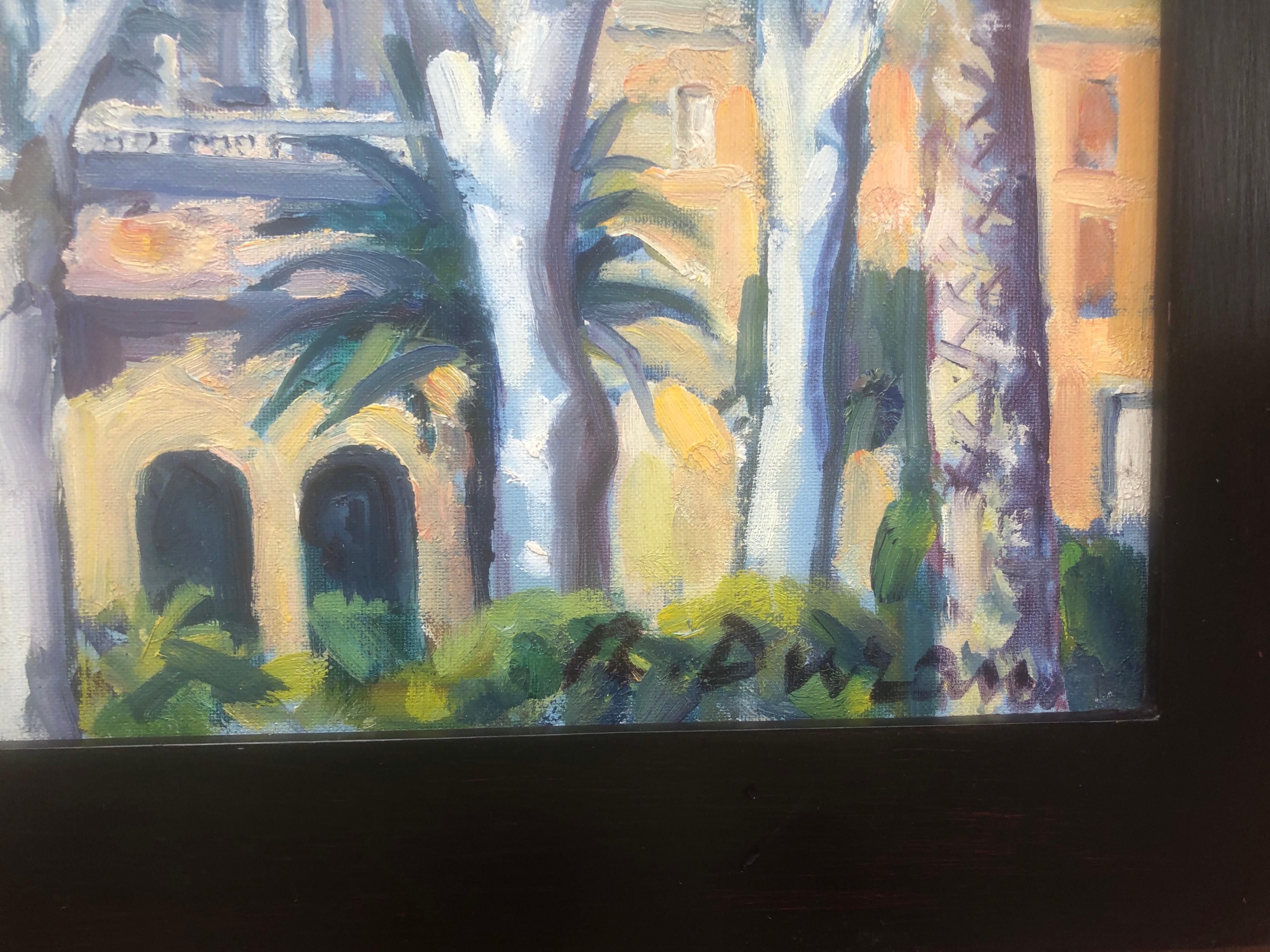 Palermo, Sicile, Italie, peinture à l'huile de paysages méditerranéens - Post-impressionnisme Painting par Rafael Duran Benet