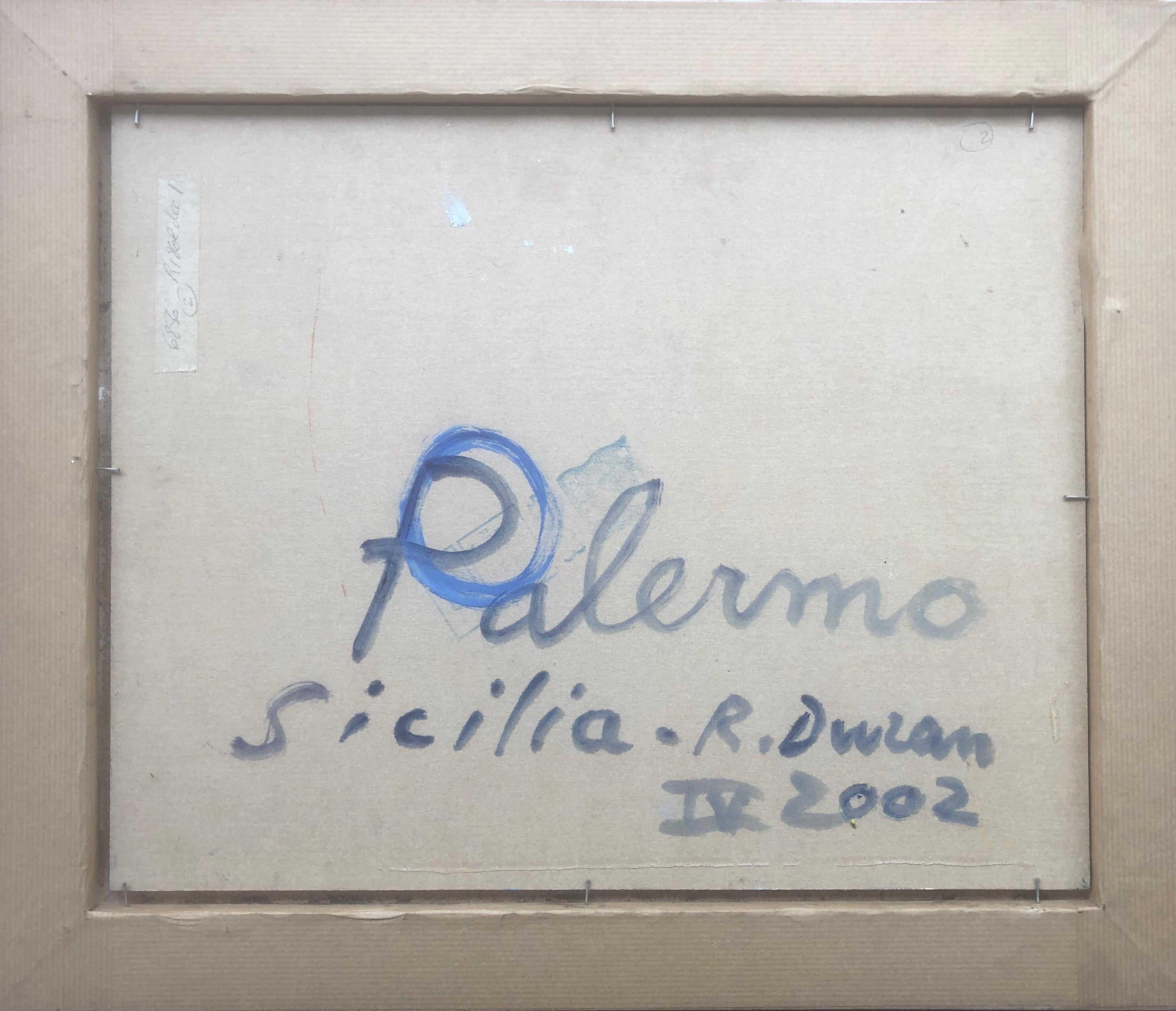Palermo Sicilia Italia óleo paisaje mediterráneo en venta 3