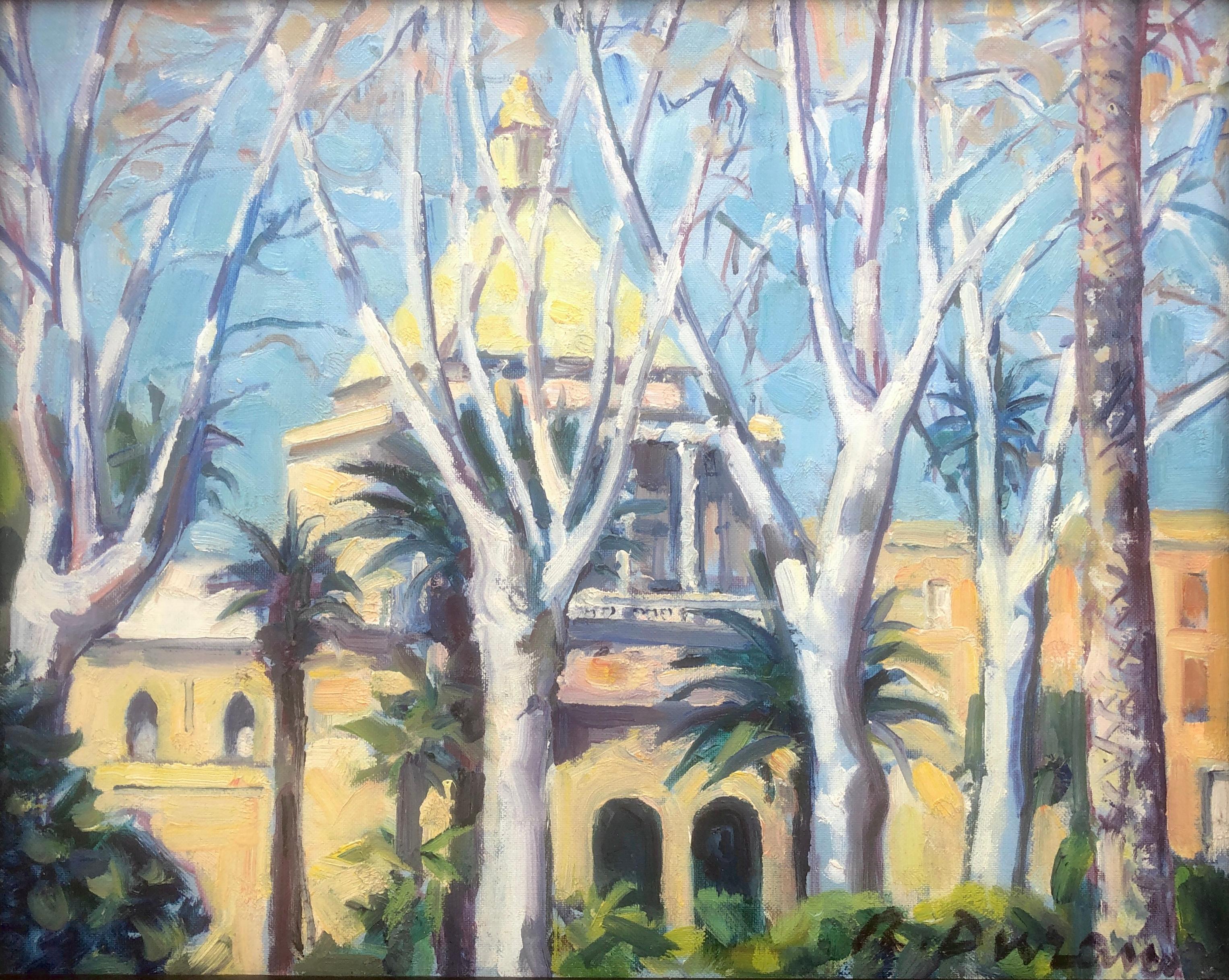 Landscape Painting de Rafael Duran Benet - Palermo Sicilia Italia óleo paisaje mediterráneo