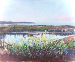Peinture à l'huile espagnole de Port Lligat Cadaques - Paysage marin écossais