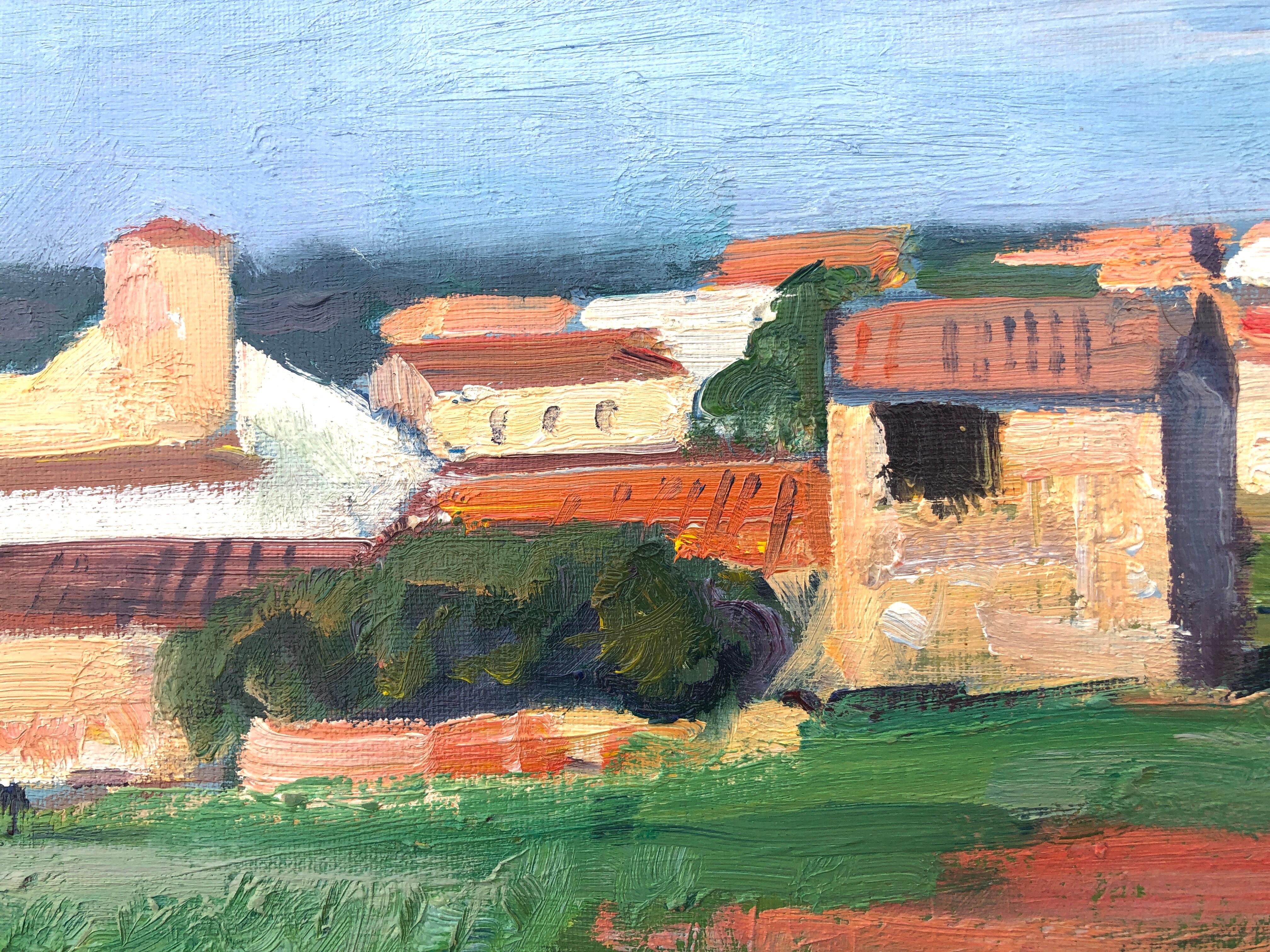 Robledo España óleo paisaje español arte europeo - Landscape Painting Gris de Rafael Duran Benet