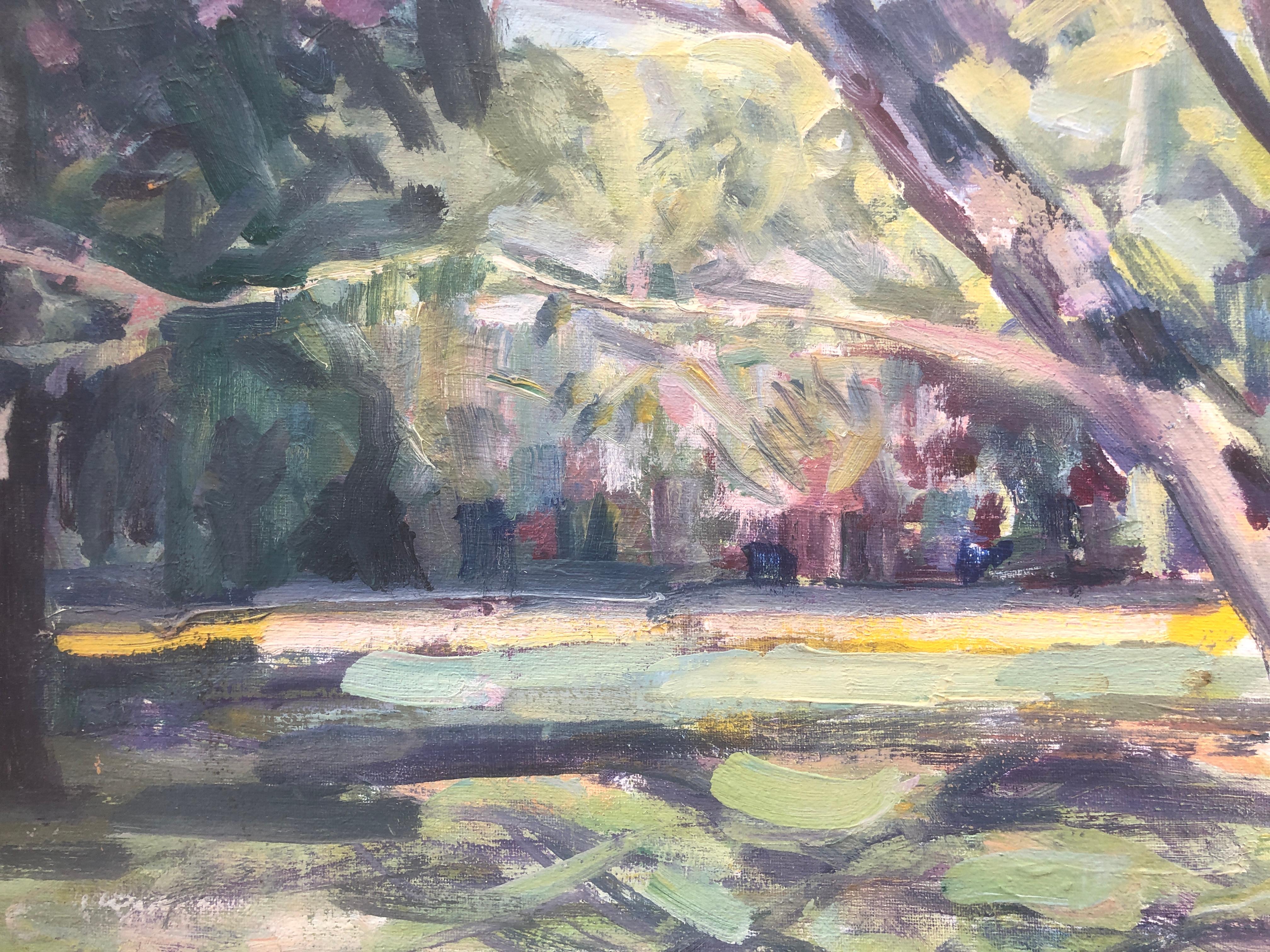 Jardín español pintura al óleo paisaje España - Painting Posimpresionista de Rafael Duran Benet