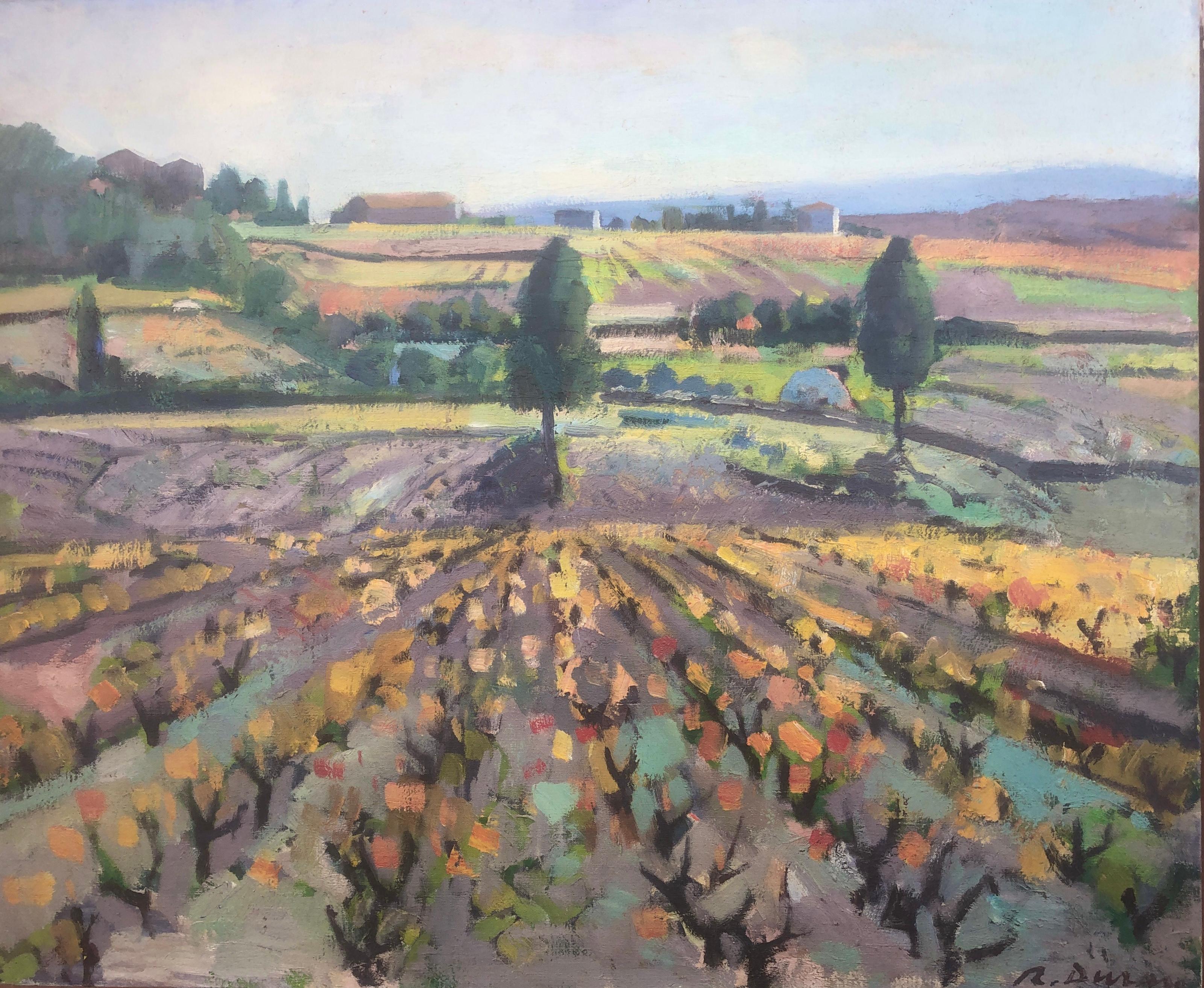Landscape Painting Rafael Duran Benet - Peinture à l'huile sur toile espagnole Mediterranean