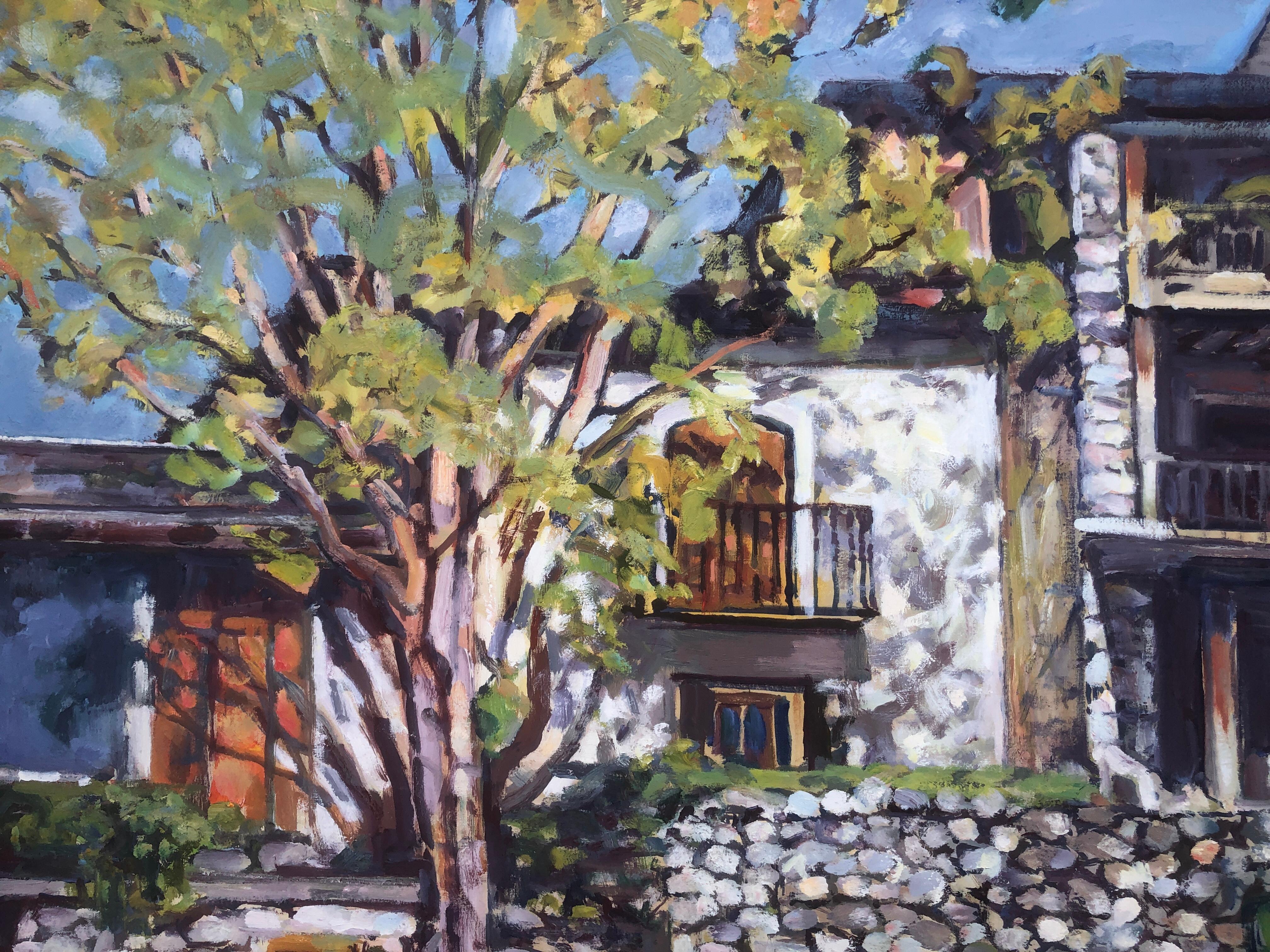 Spanish landscape Spain oil on canvas painting rural house For Sale 3