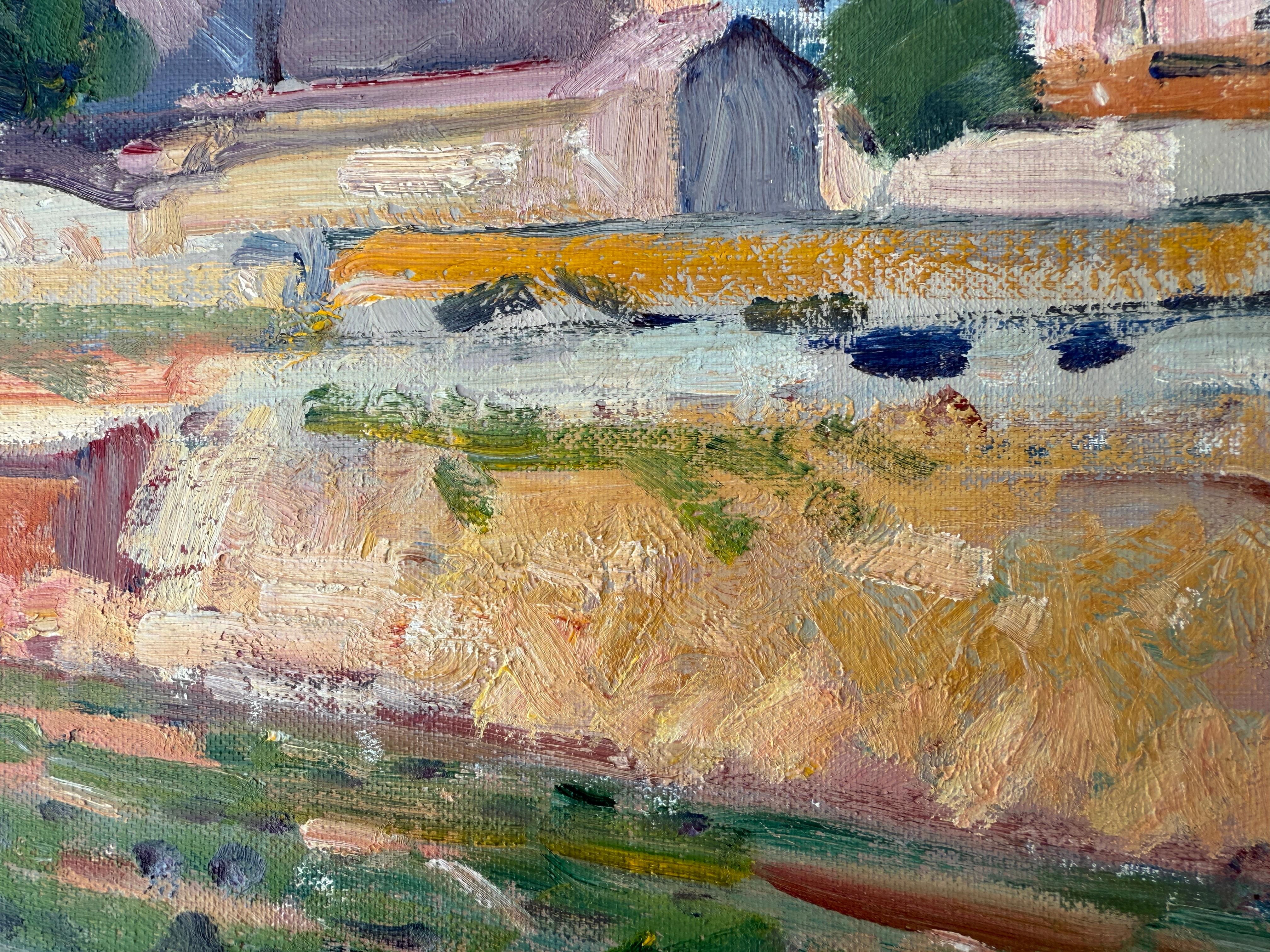 Paisaje español con granja pintura al óleo España - Painting Posimpresionista de Rafael Duran Benet