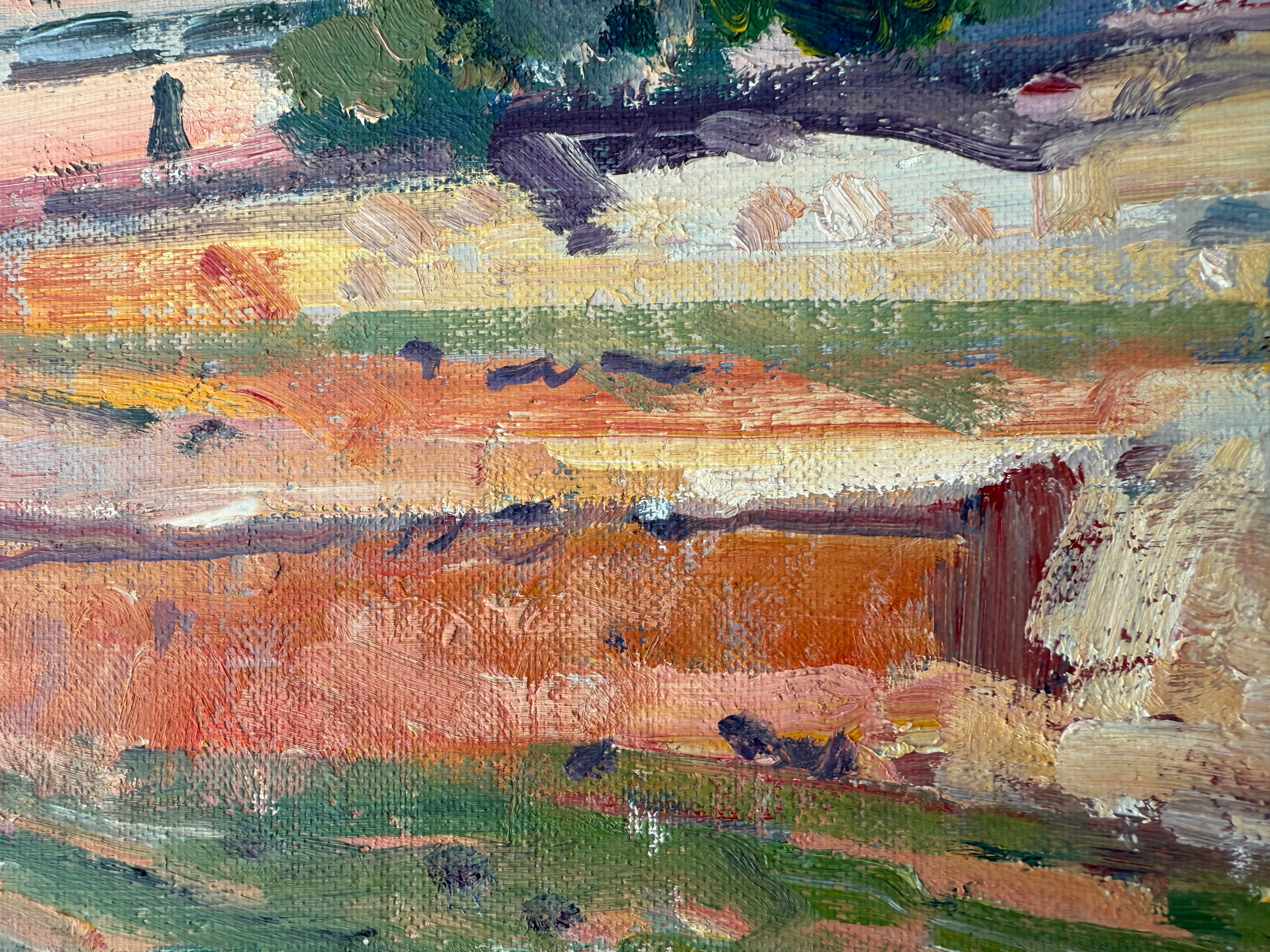 Paisaje español con granja pintura al óleo España en venta 1