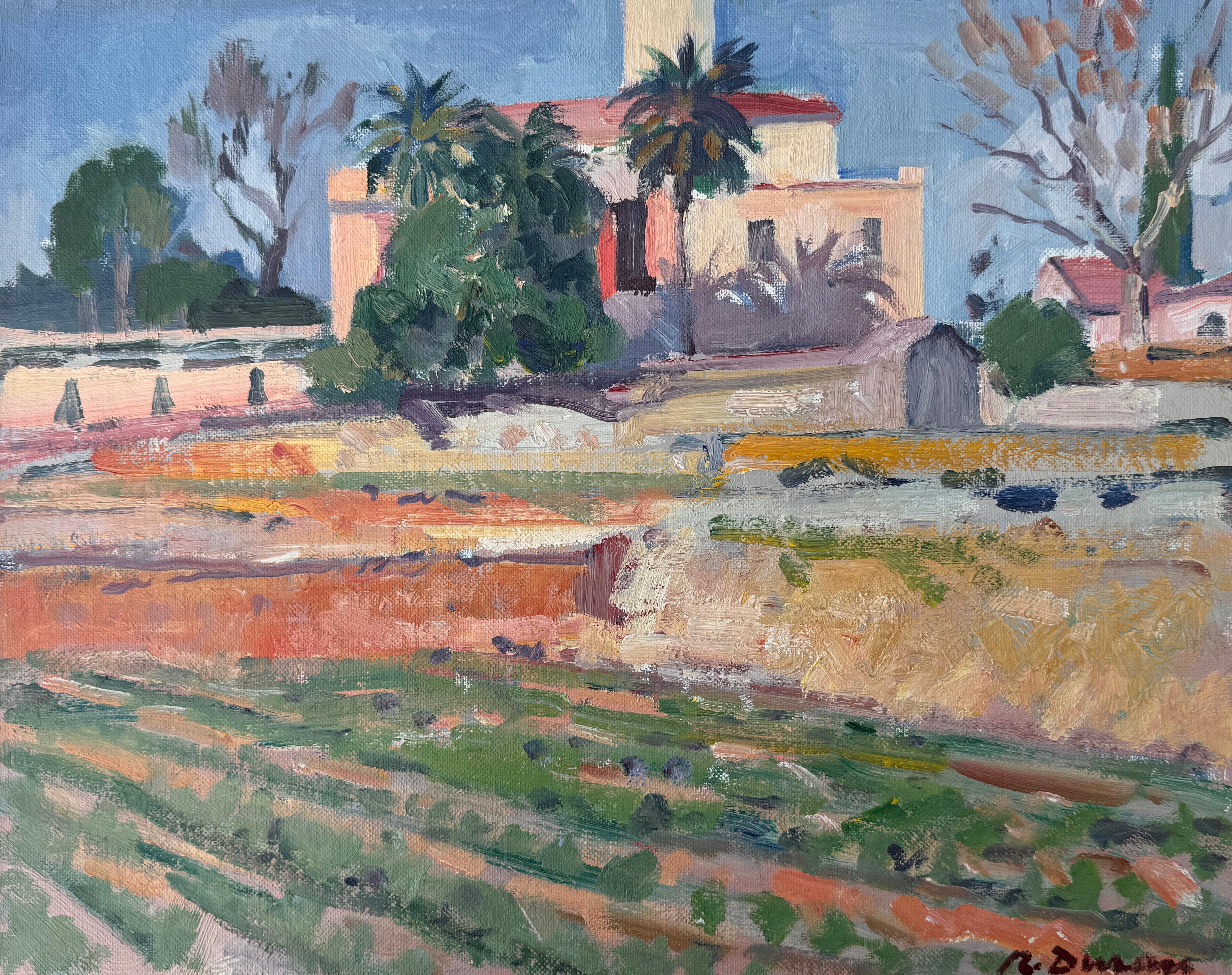 Paisaje español con granja pintura al óleo España
