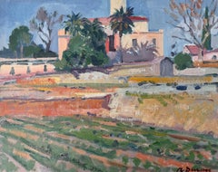 Paisaje español con granja pintura al óleo España
