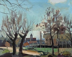 Spanish Village with Church oil painting european art
