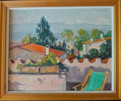 Terrace with Green Chair oil painting Spain mediterranean