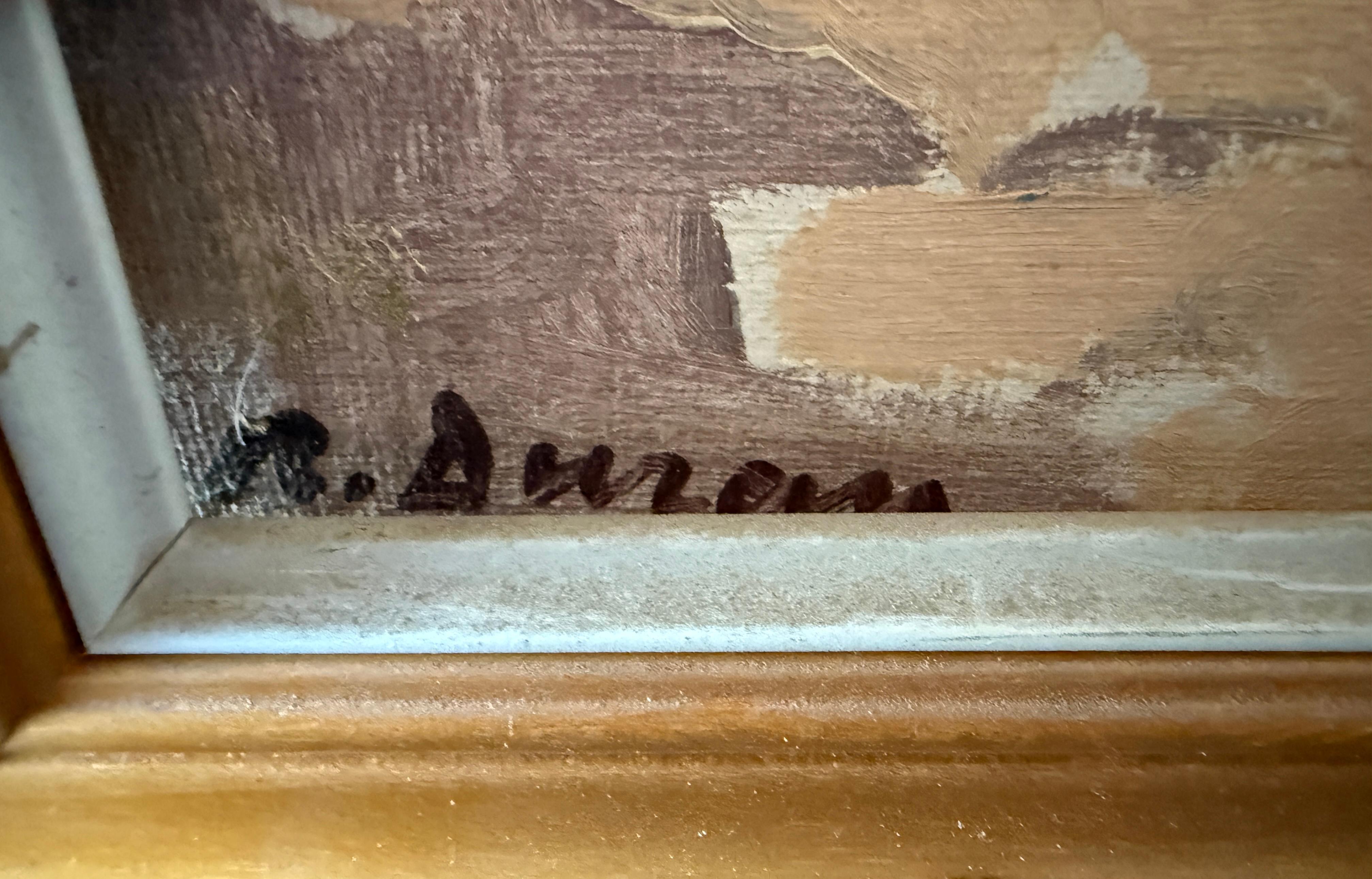 Terraza con silla verde óleo España mediterráneo - Painting Posimpresionista de Rafael Duran Benet