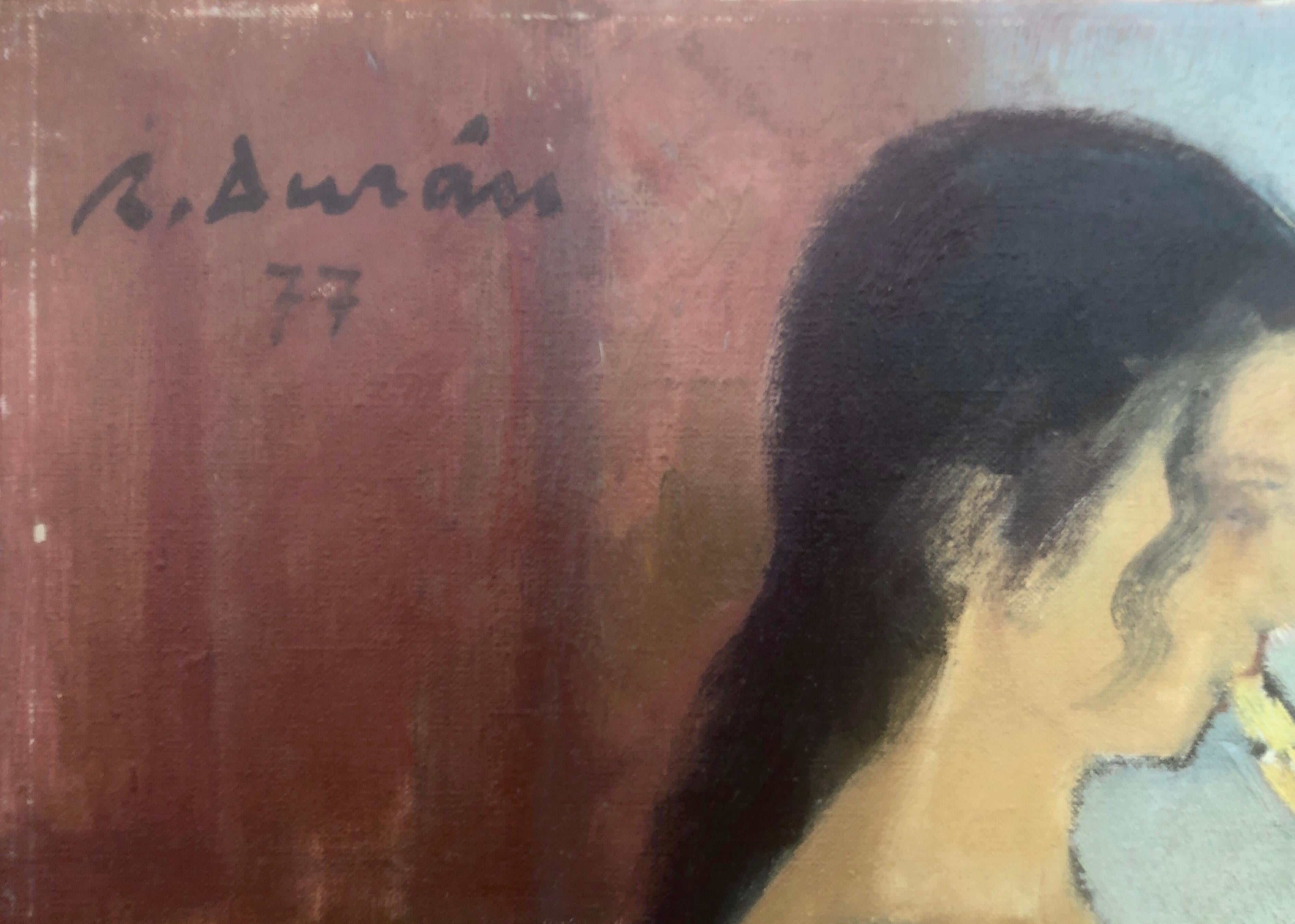 Der Flötist und der Pianist, Öl auf Leinwand, Gemälde – Painting von Rafael Duran Benet