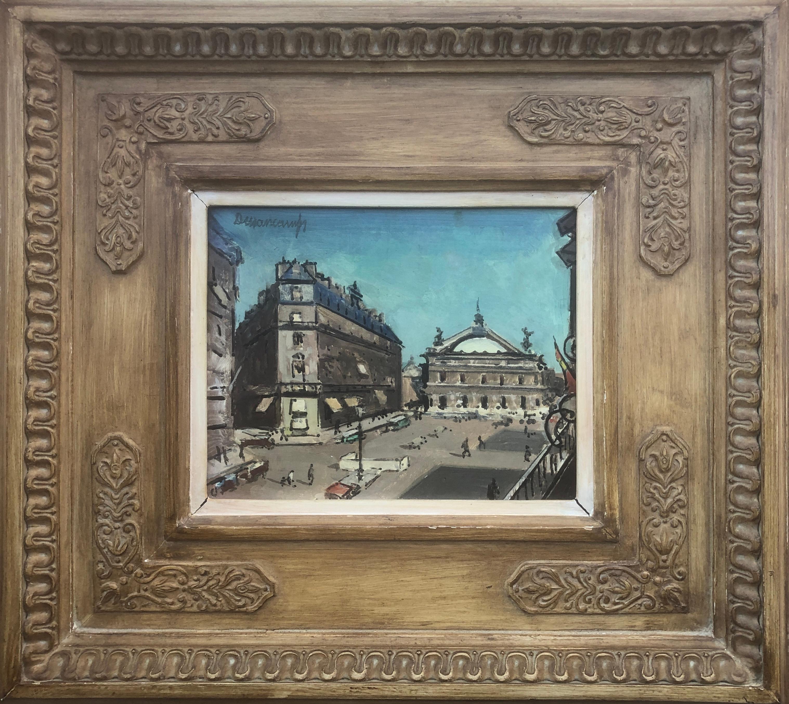 Paris France oil on board painting european art xx century - Painting by Rafael Durancamps