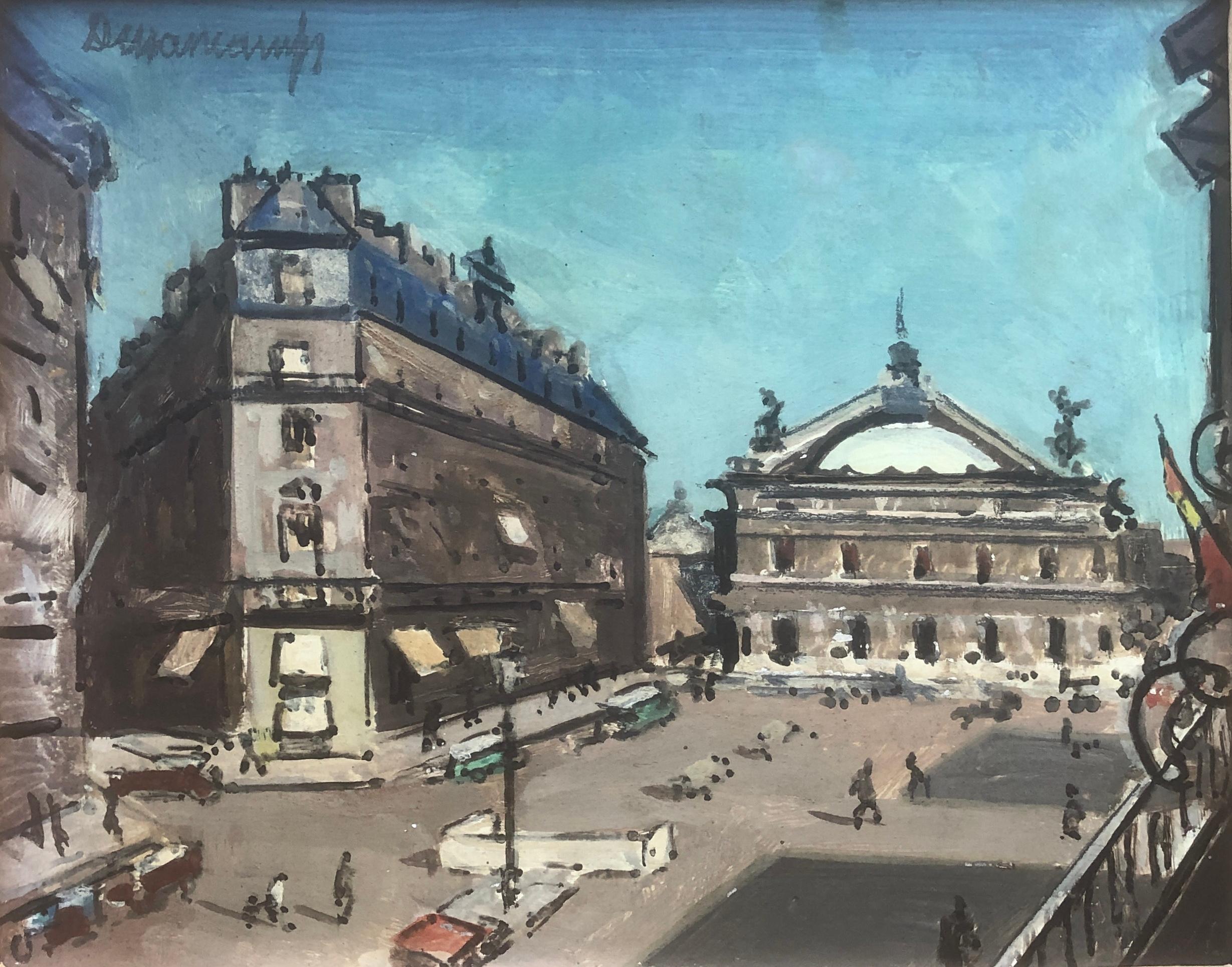 Paris, France, peinture à l'huile sur carton art européen XXe siècle