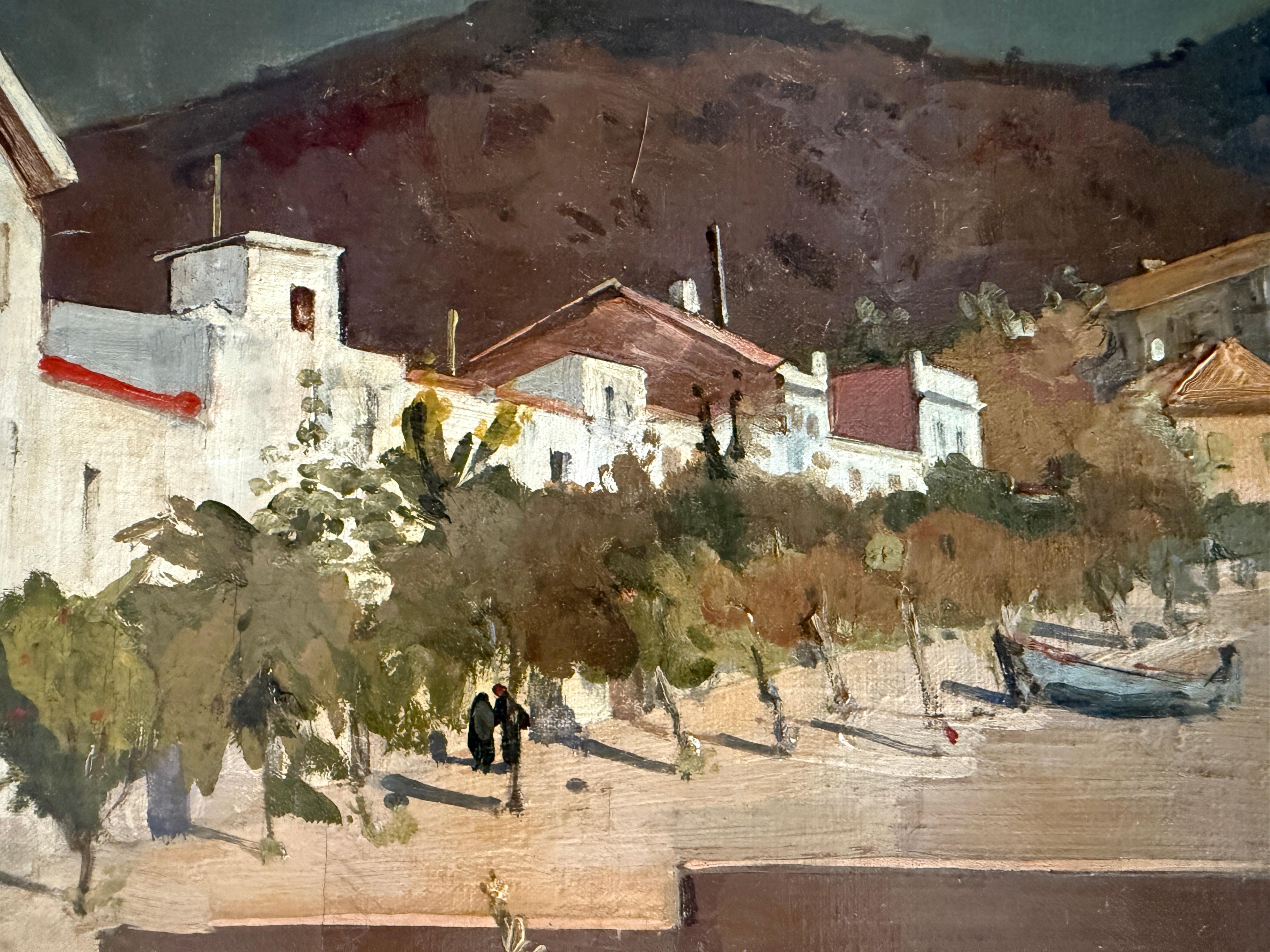 Sitges Espagne huile sur toile peinture art méditerranéen paysage marin espagnol - Post-impressionnisme Painting par Rafael Durancamps