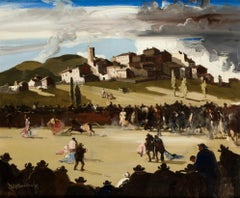 Vintage “The Town of Aragon”, 20th Century Oil on Canvas by Artist Rafael Durancamps