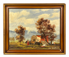 Rafael Fernández de Soto – Campement nomade – Huile sur toile