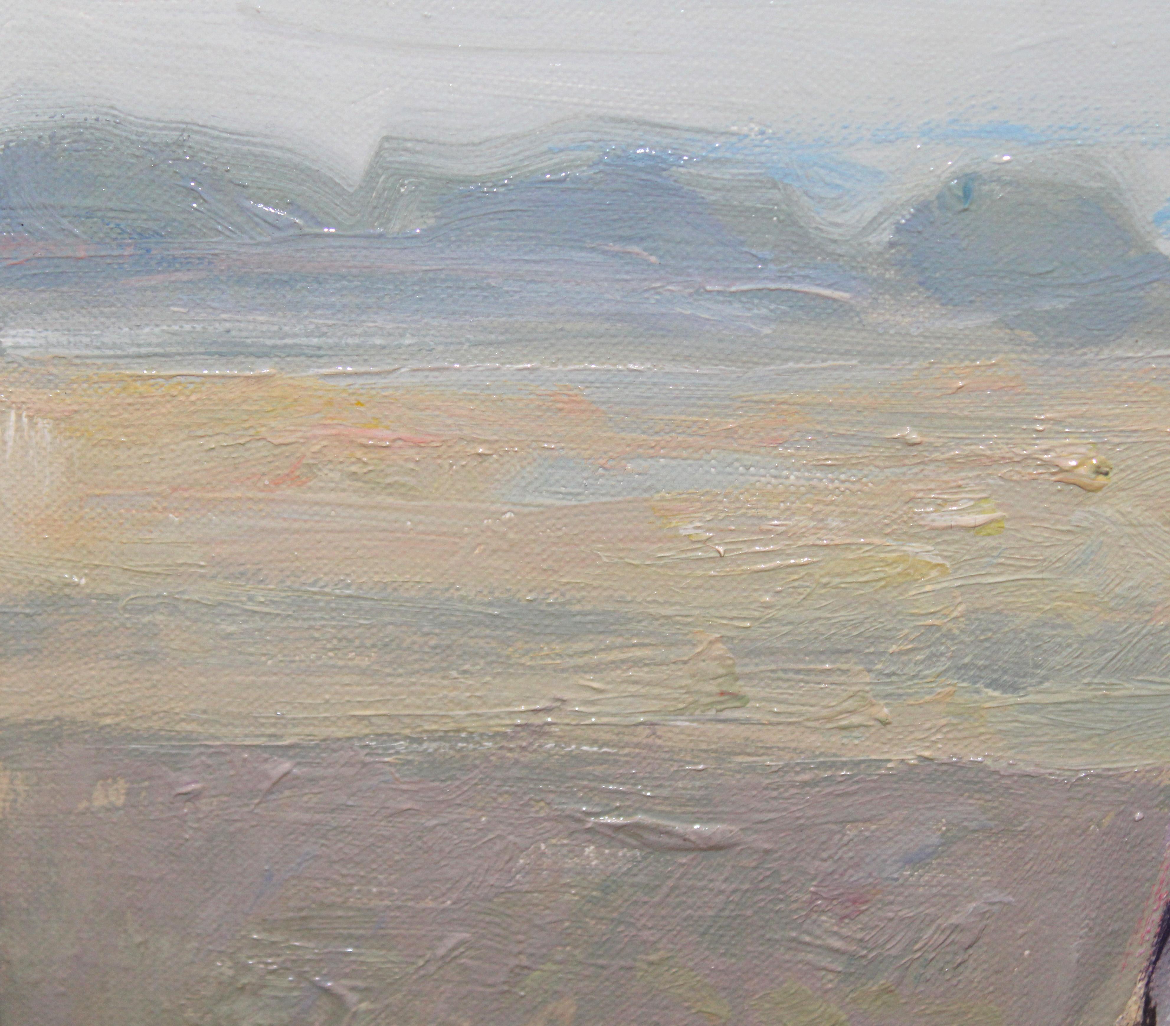 Óleo sobre tela - Cosecha de verano - Gray Figurative Painting by Rafael Griera Calderón