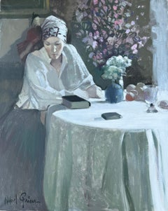 Melancholic Woman oil on canvas painting european art