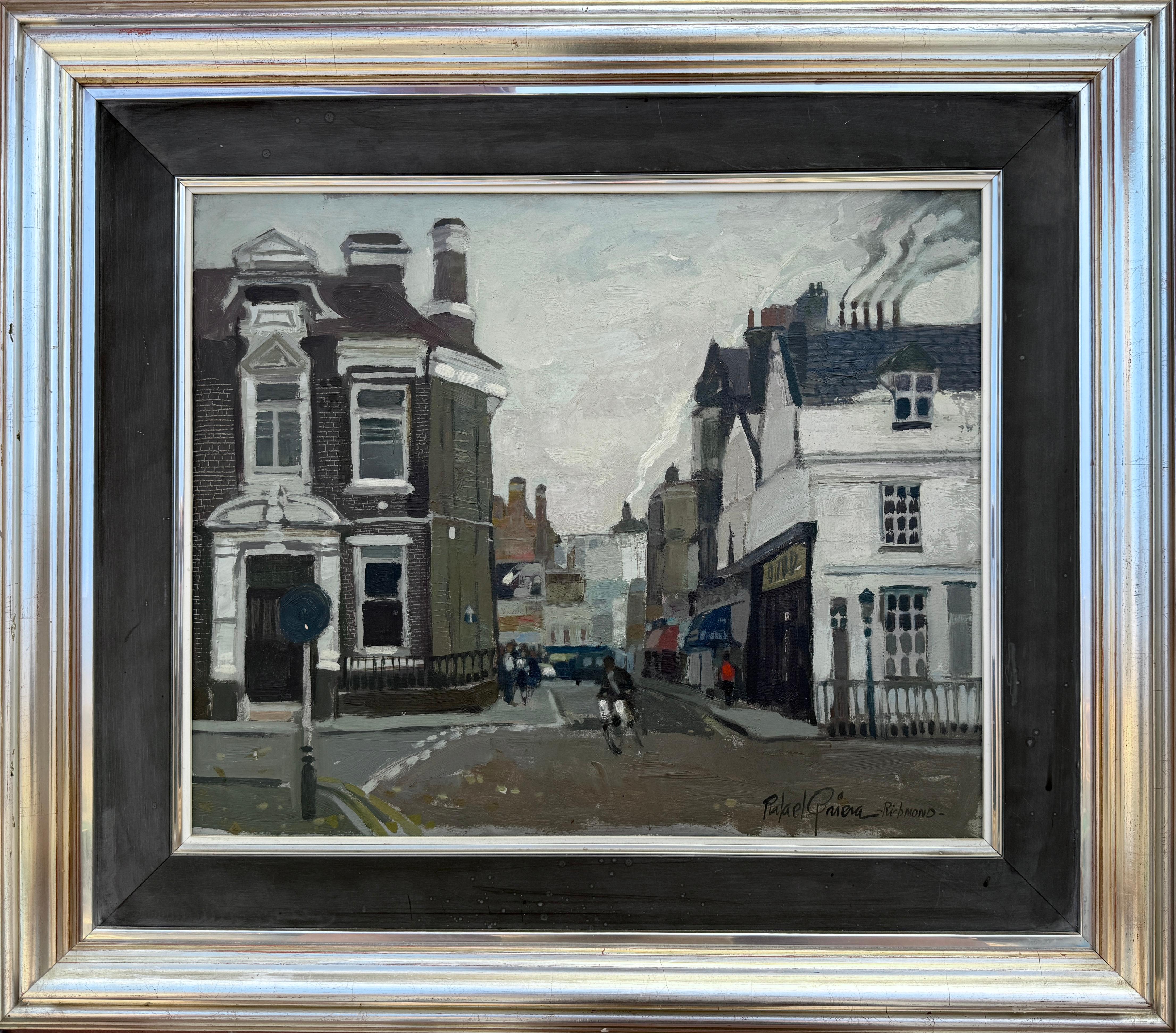 Richmond England Vereinigtes Königreich urbanscape Öl auf Leinwand Gemälde – Painting von Rafael Griera Calderón