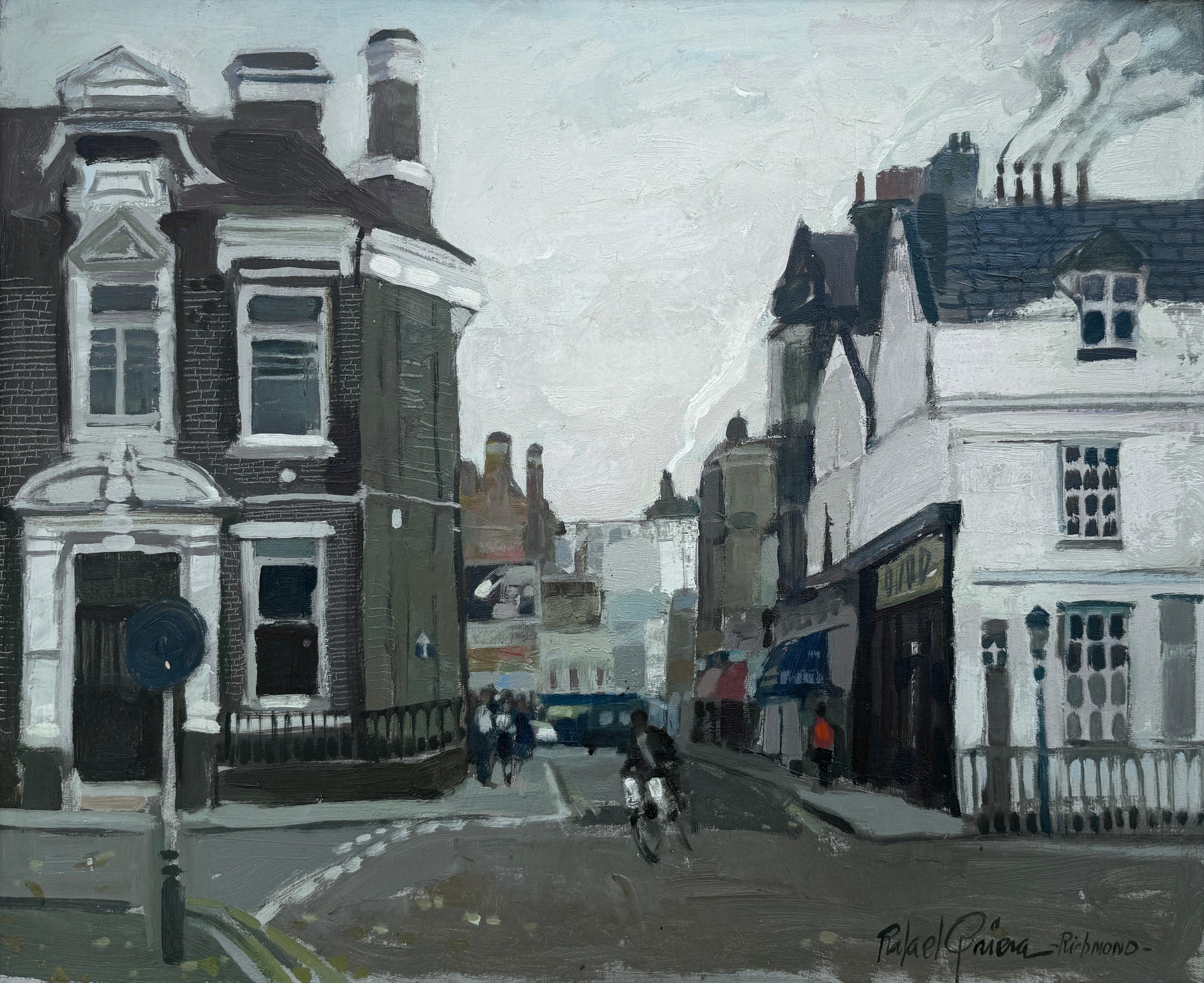 Rafael Griera Calderón Landscape Painting – Richmond England Vereinigtes Königreich urbanscape Öl auf Leinwand Gemälde