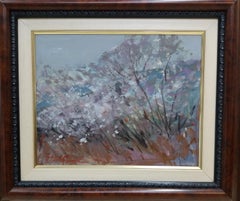 Rafael Griera   Blue Fleurs original expressionist acrylic painting