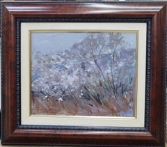 Rafael Griera   Blue Fleurs original expressionist acrylic painting