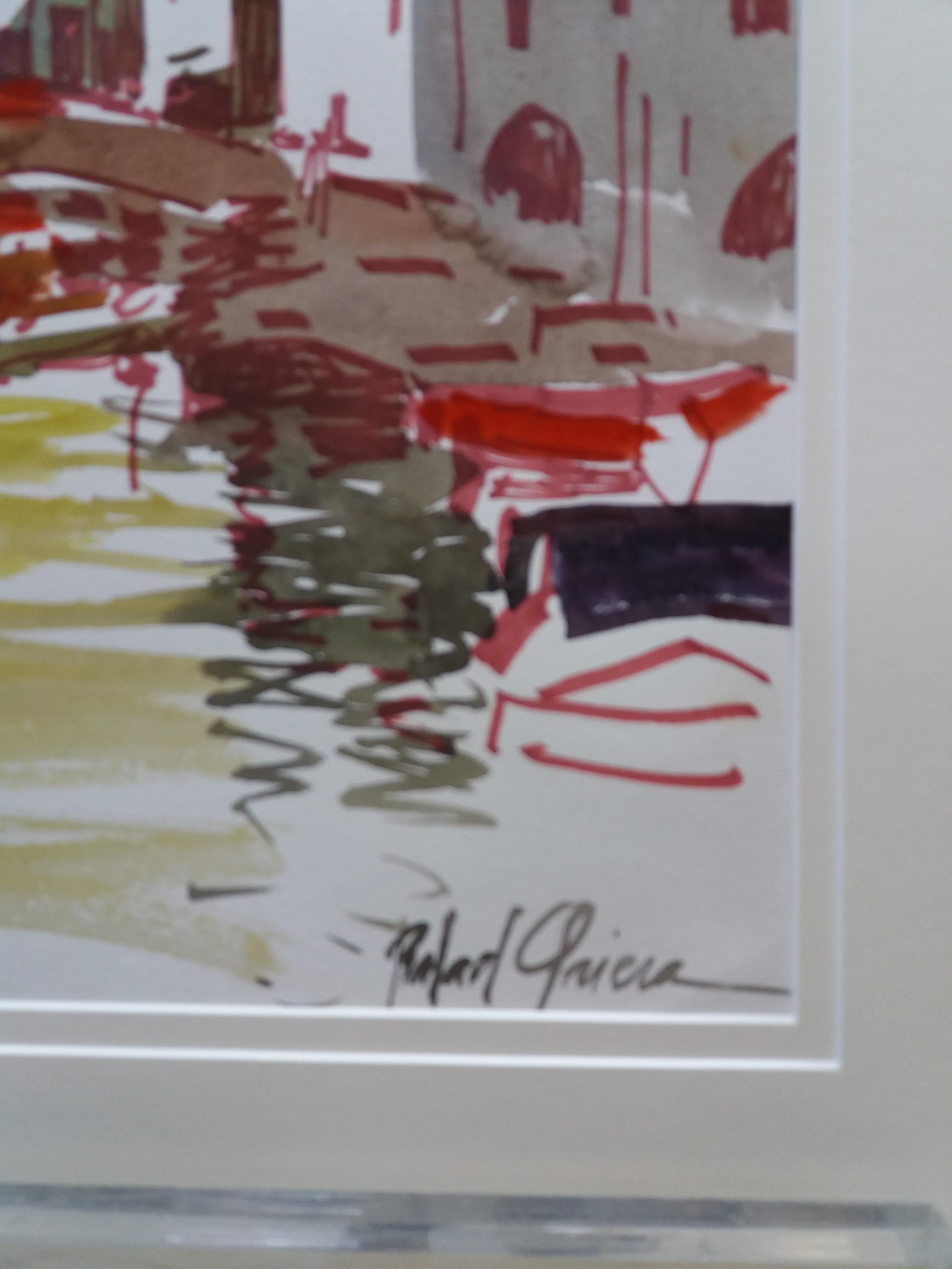 Rafael Griera   Venice original watercolor expressionist painting (Expressionismus), Painting, von RAFAEL GRIERA