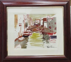 Rafael Griera Venediges expressionistisches Aquarell-Gemälde