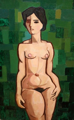 Femme nue - Huile sur toile - Année 1960 - 100 cm. x 60 cm.