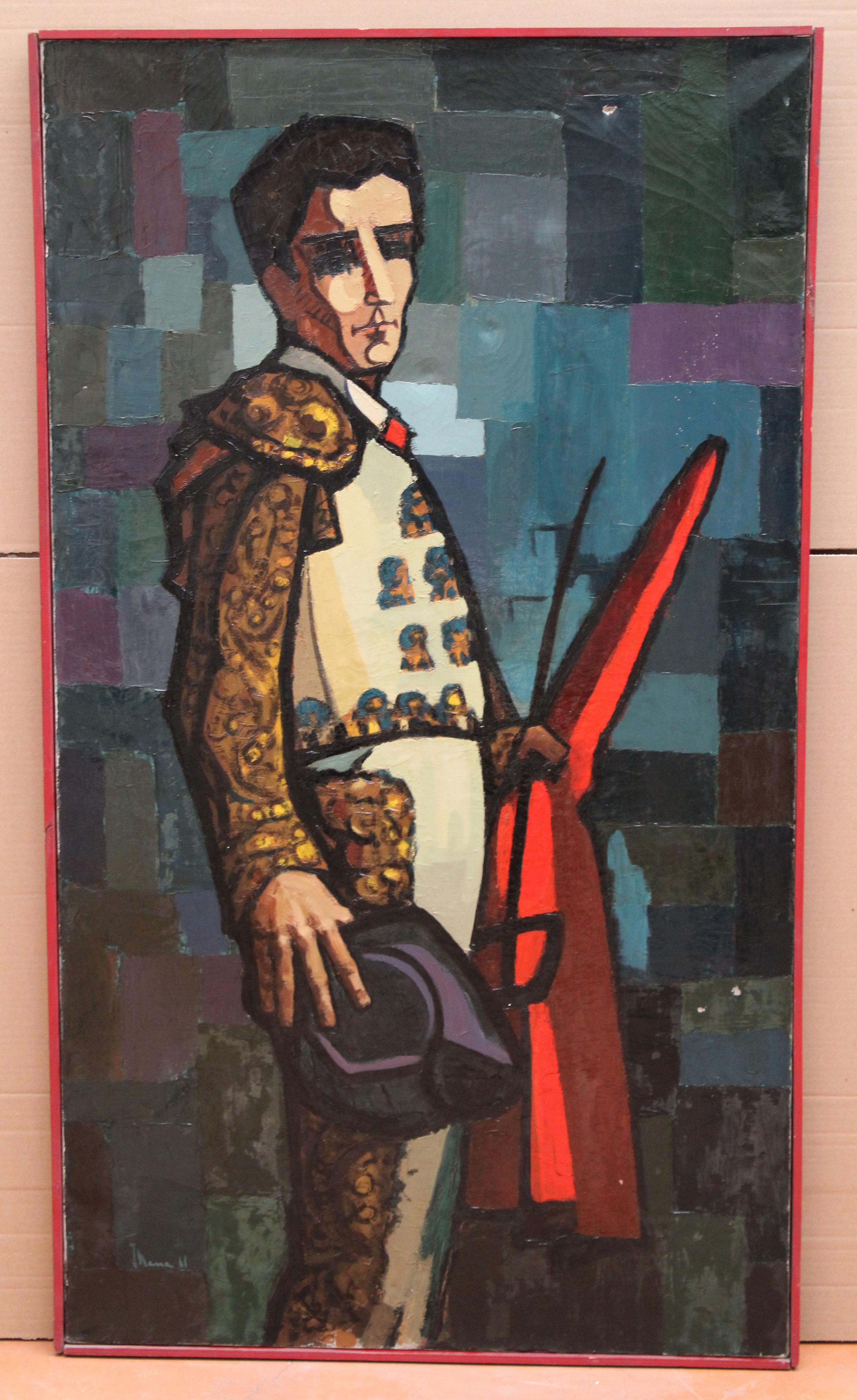 Torero - Óleo sobre tela - Año 1961 - 130 cm. x 73 cm. - Painting de Rafael Illana Diez