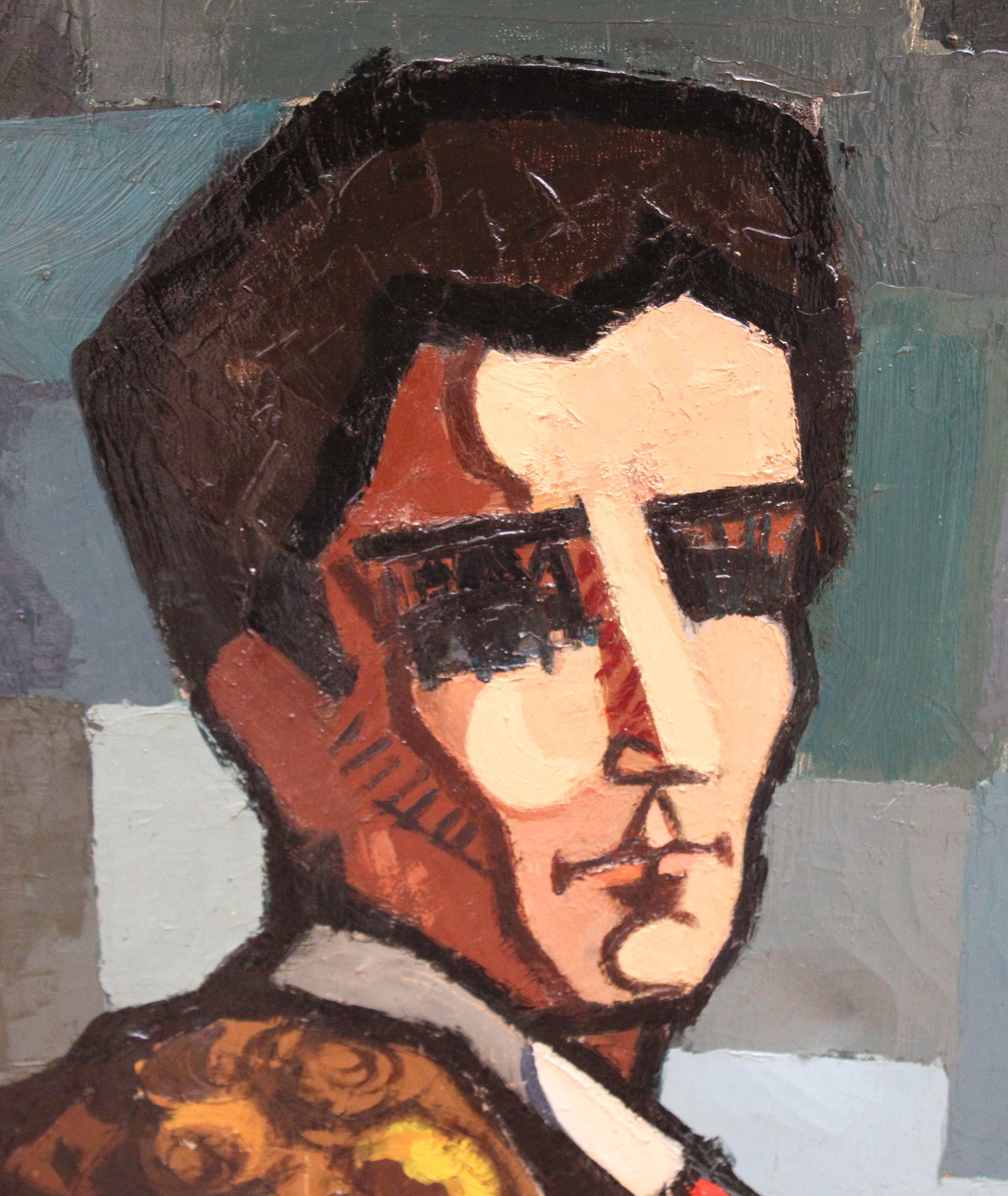 Como pueden apreciar, la obra va firmada en la parte inferior y fechada del año 1961

En la parte trasera, va con una etiqueta con los detalles de la obra

Se presenta enmarcada la pintura con un fino listón

El estado de la obra es