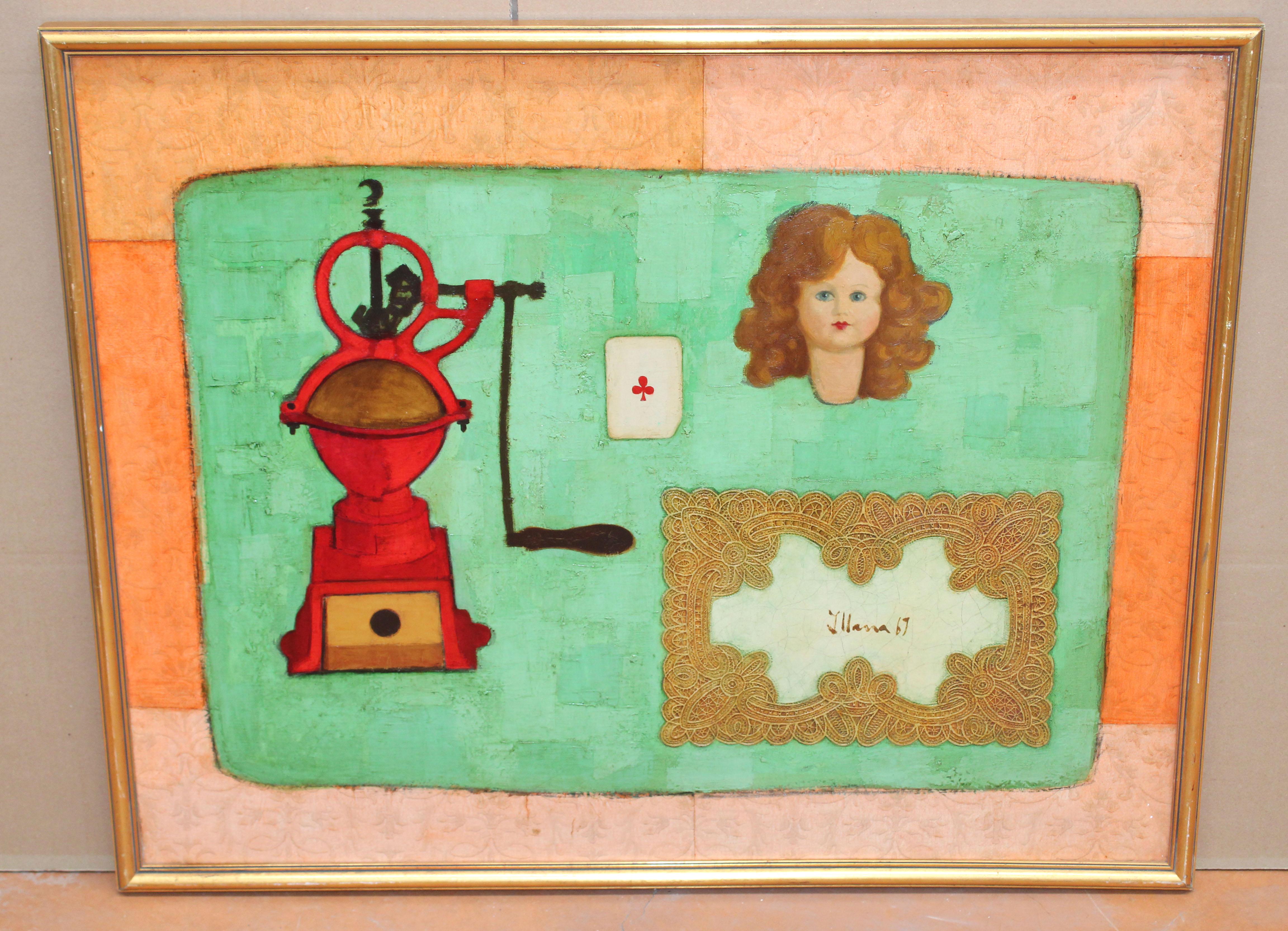 Óleo sobre tela - Composición - Año 1969 - Painting de Rafael Illana