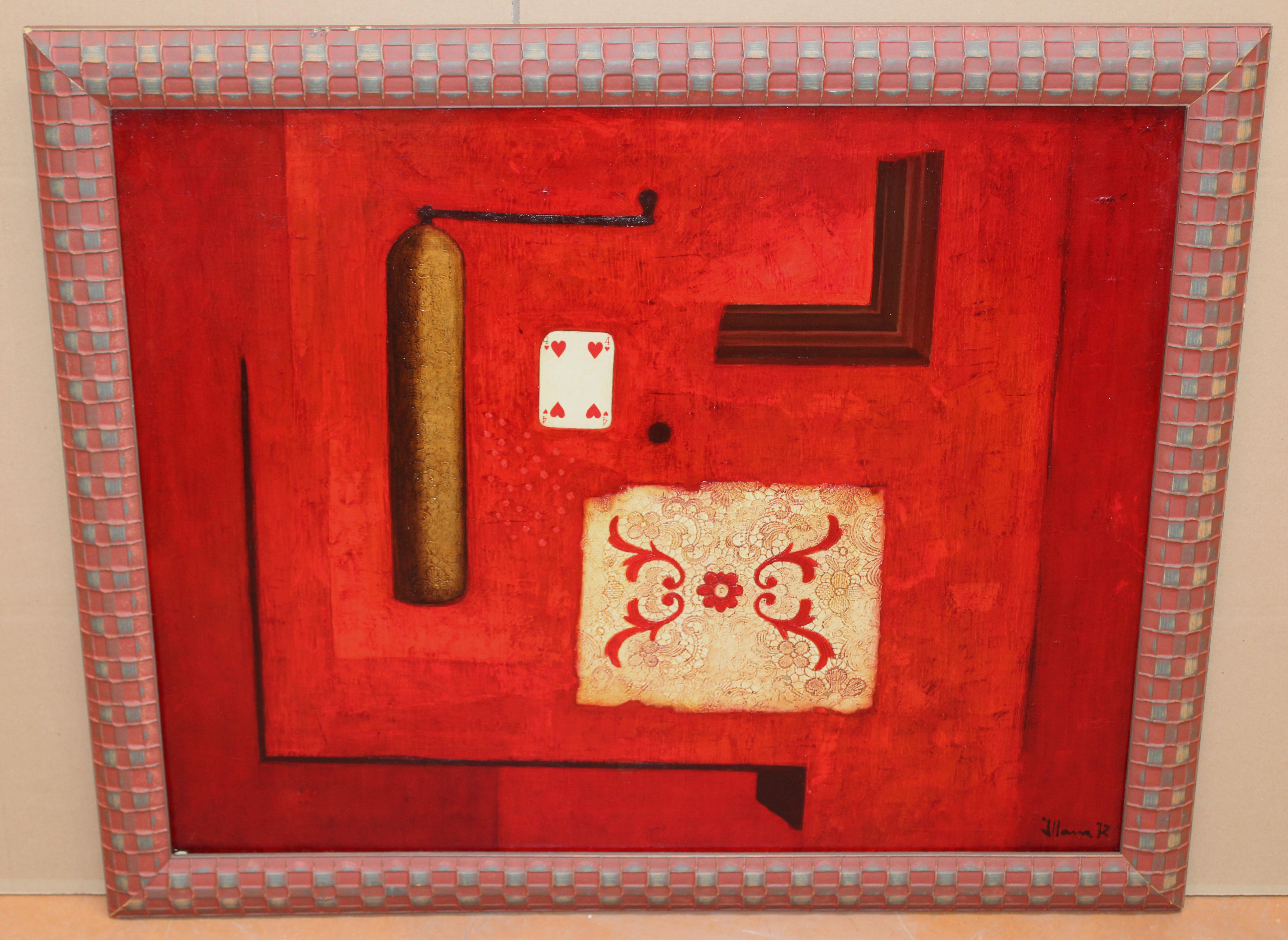 Óleo sobre tela - Composición - Año 1972 - Painting by Rafael Illana
